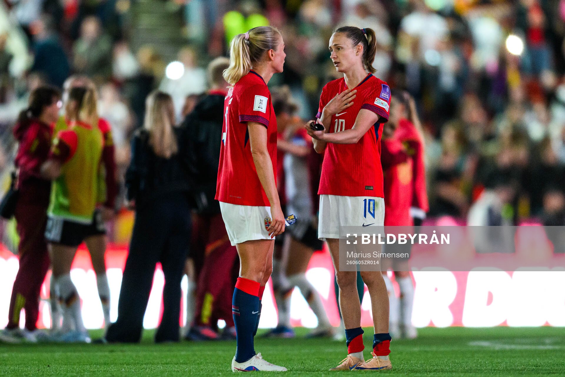 Caroline Graham Hansen of Norway looks dejected