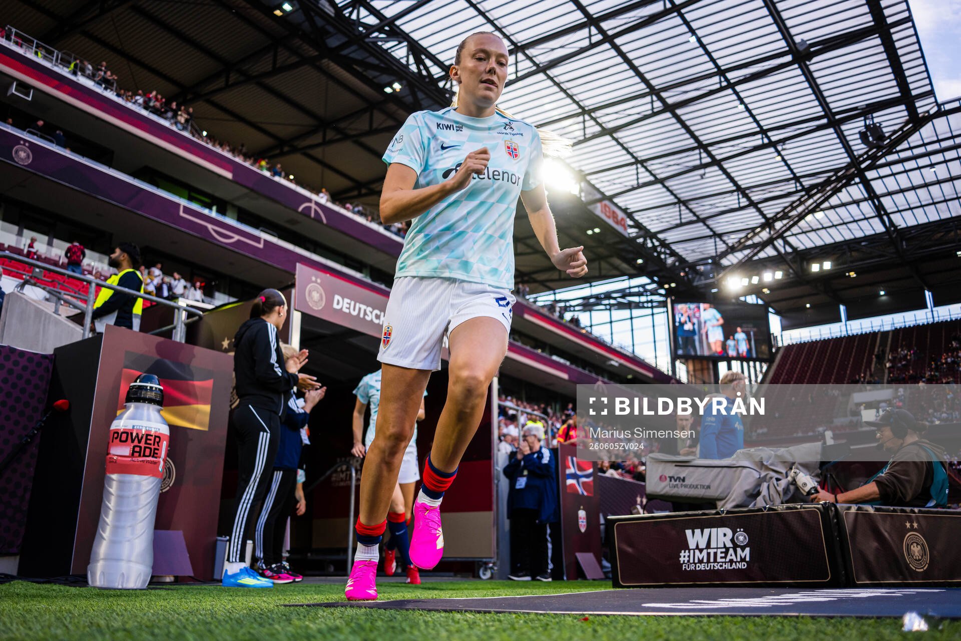 Synne Jensen of Norway warms up