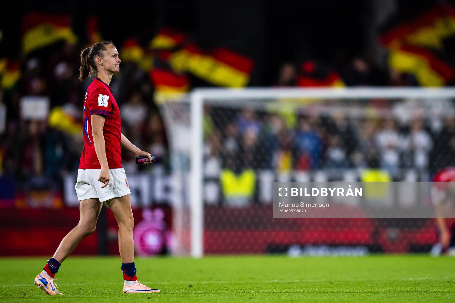 Caroline Graham Hansen of Norway looks dejected