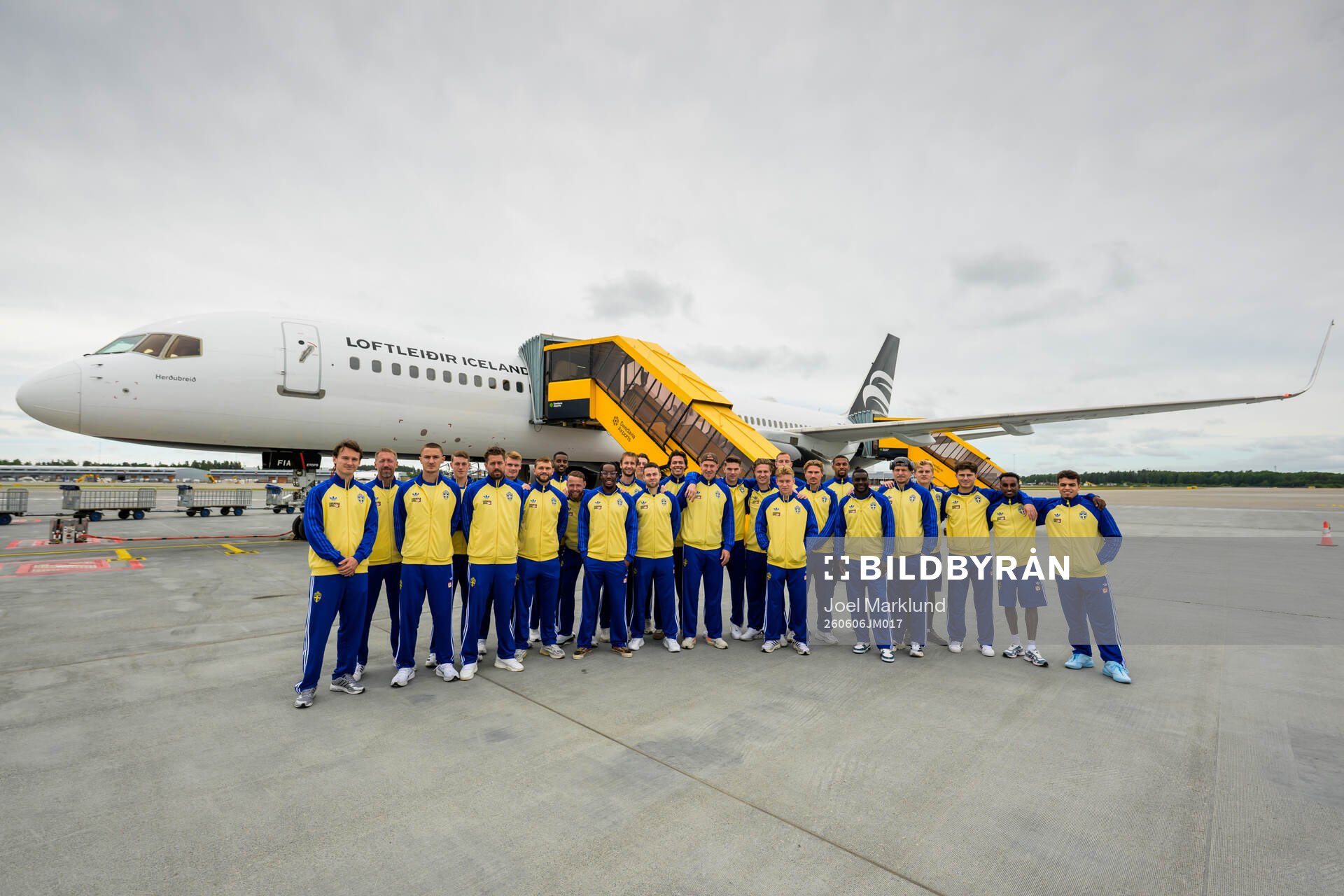 The Swedish national football team pose for a group photo