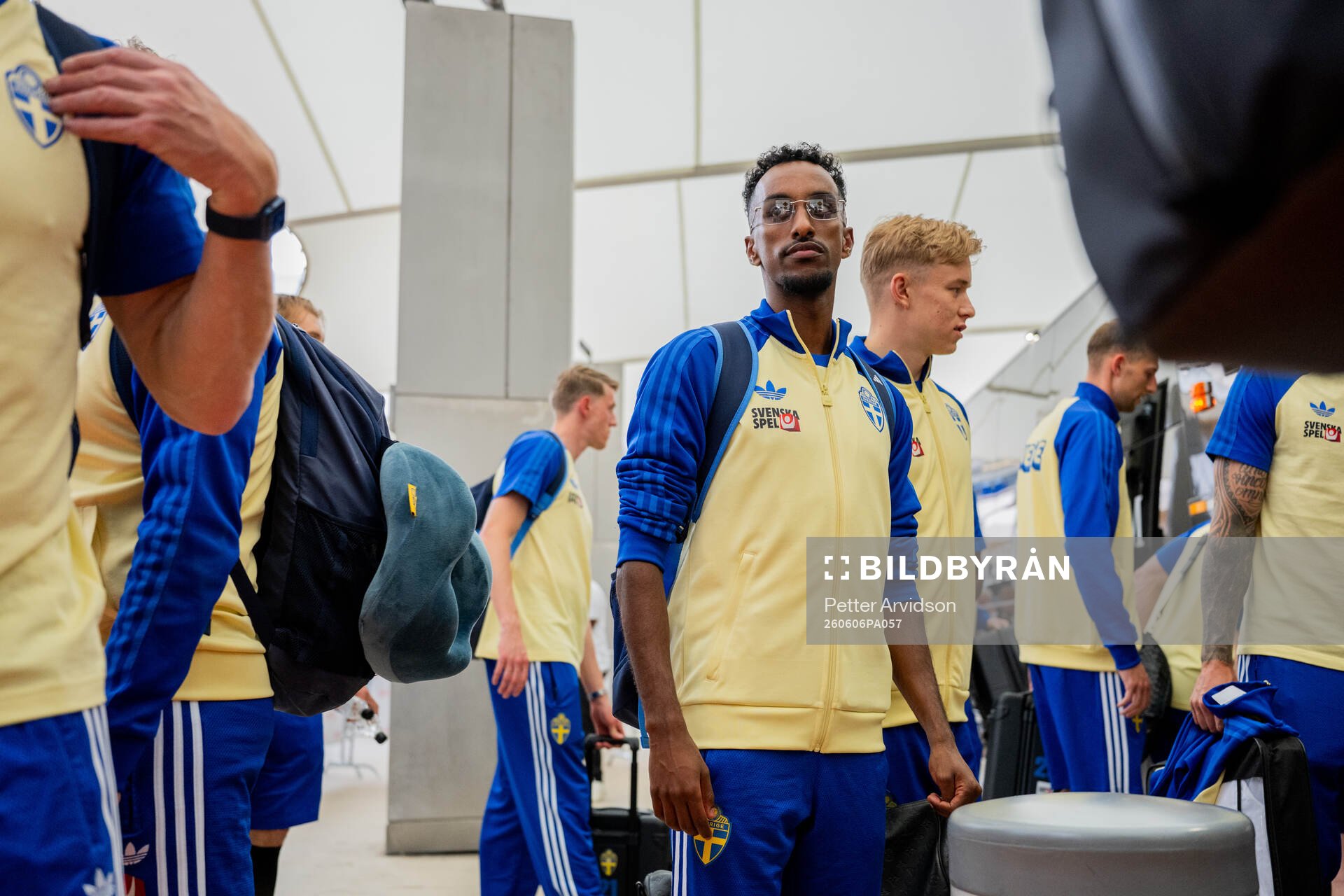 Taha Ali of the Swedish national football team arrives at
