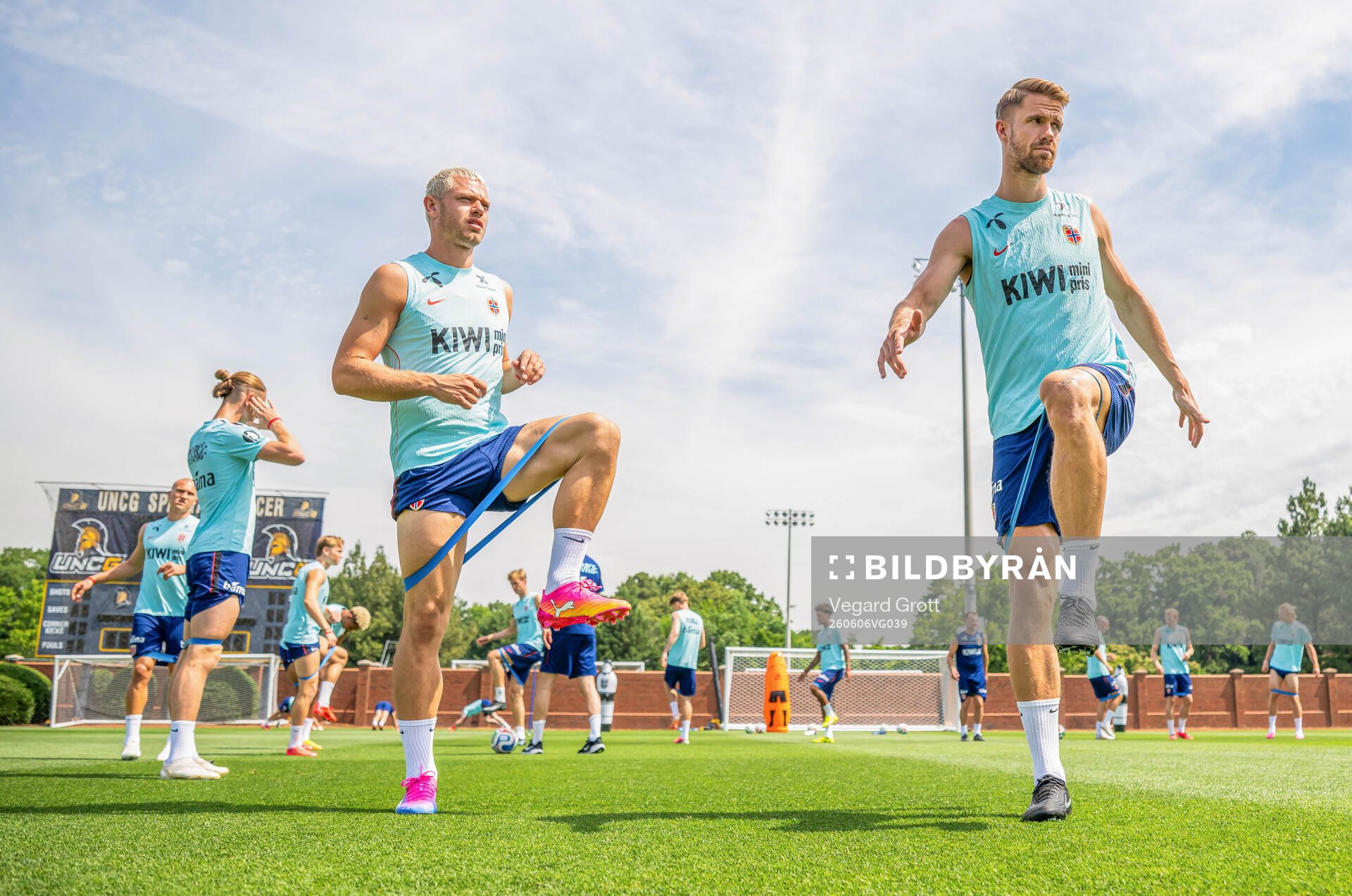 Julian Ryerson and Kristoffer Ajer of the Norwegian