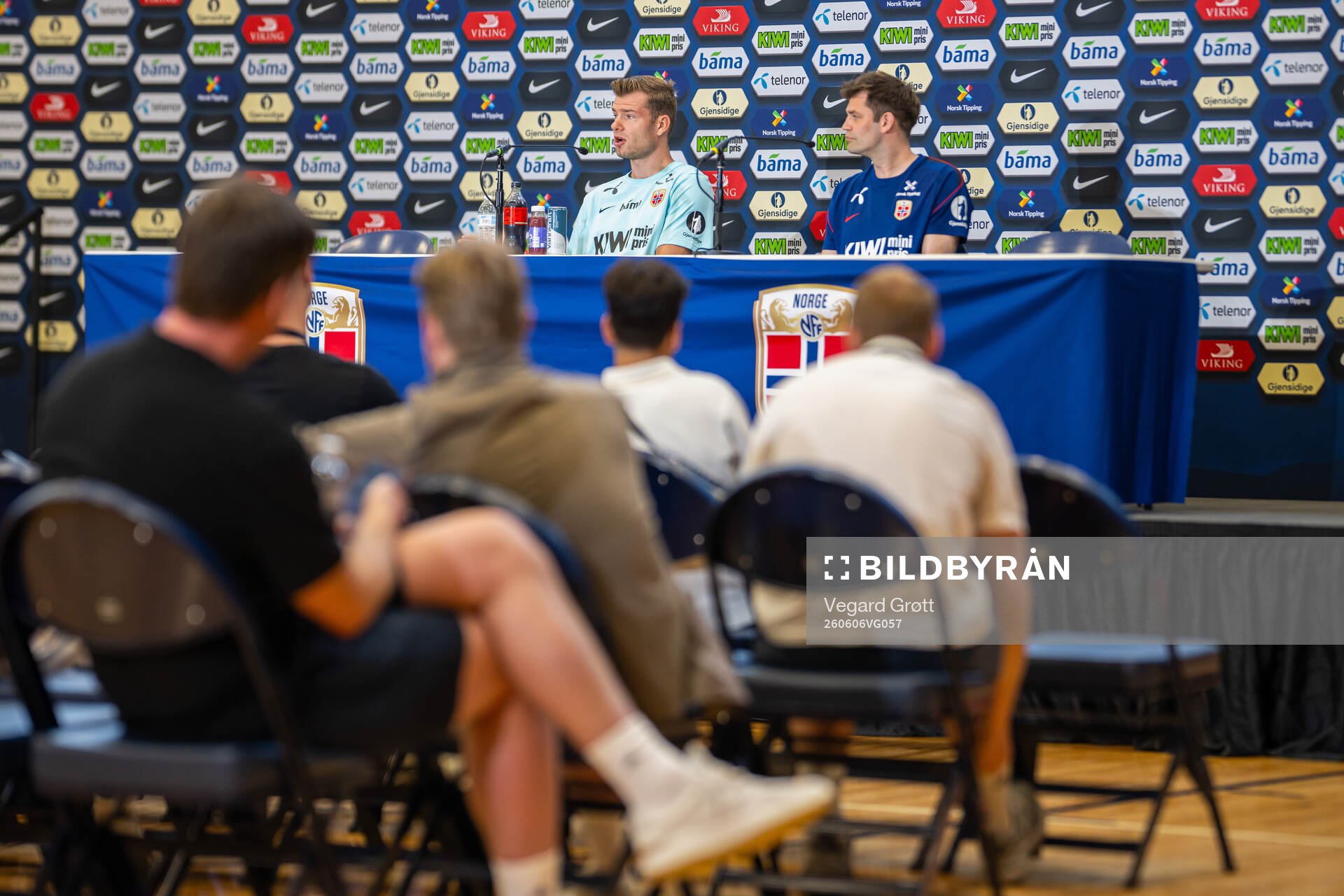 Alexander Sørloth and press officer Morten Morisbak