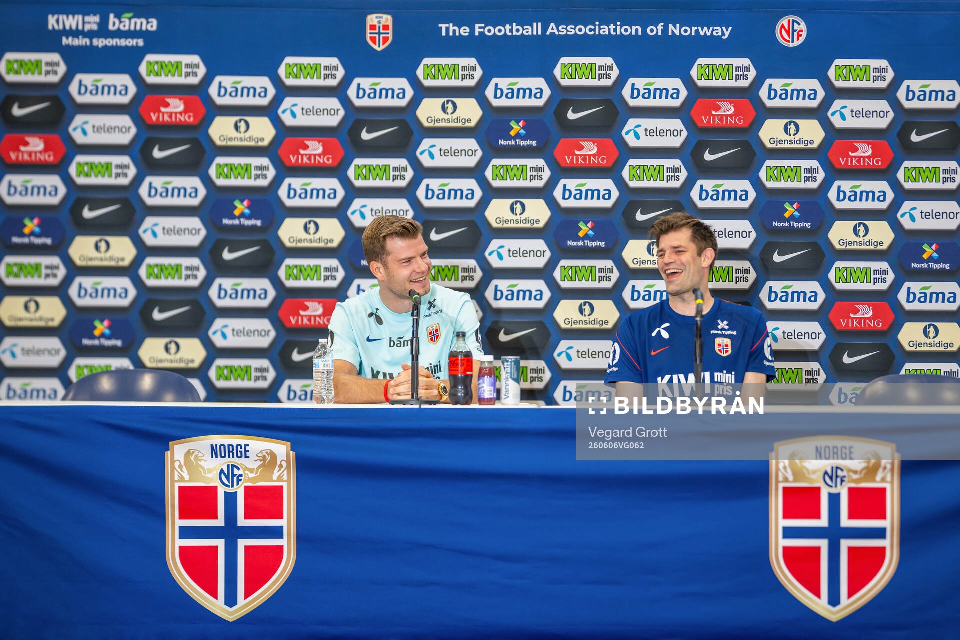 Alexander Sørloth and press officer Morten Morisbak