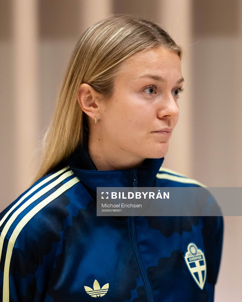 Beata Olsson at a press event with the women's national
