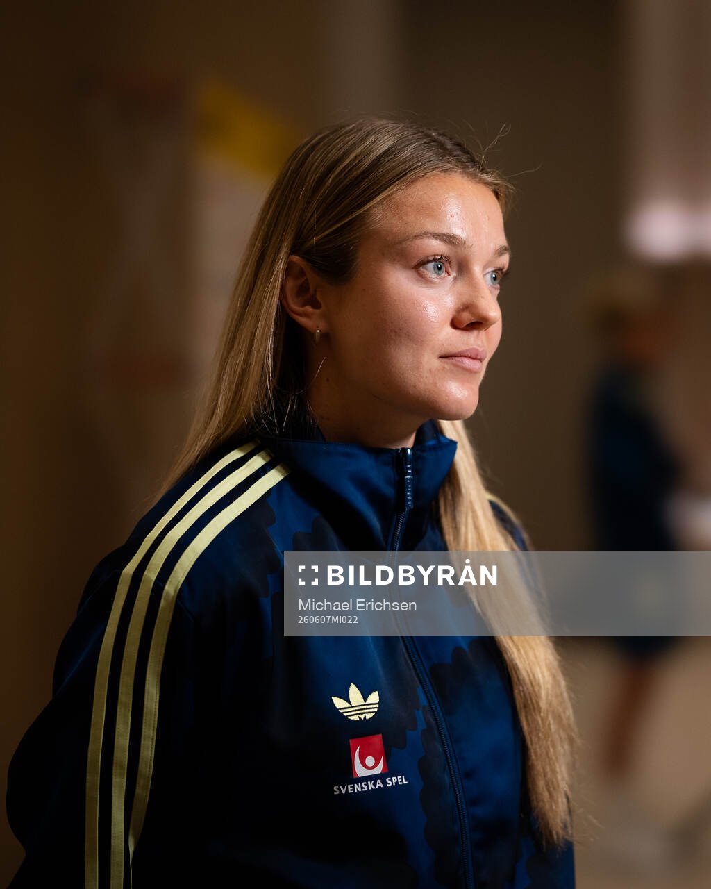 Beata Olsson at a press event with the women's national