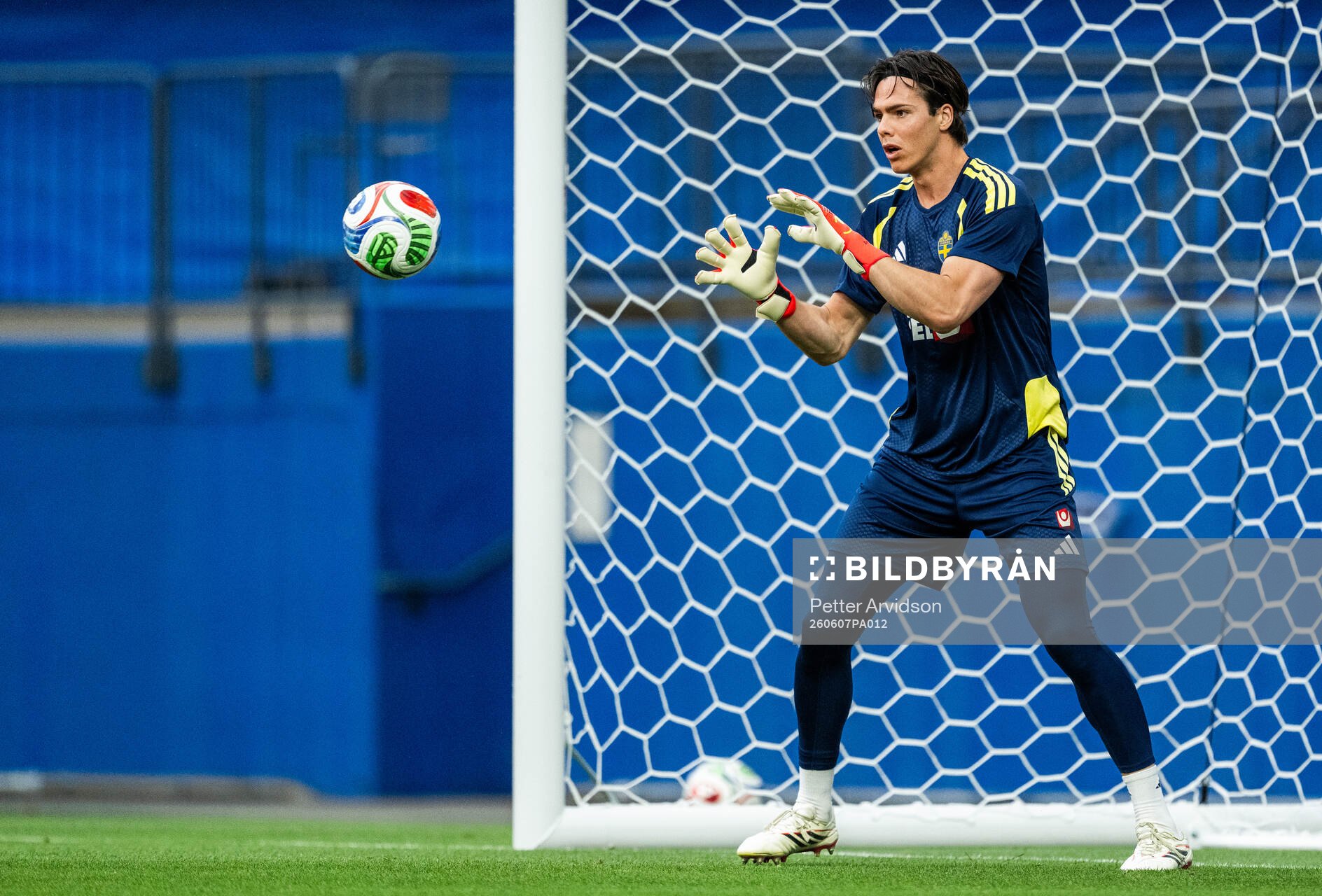 Goalkeeper Jacob Widell Zetterström of the Swedish