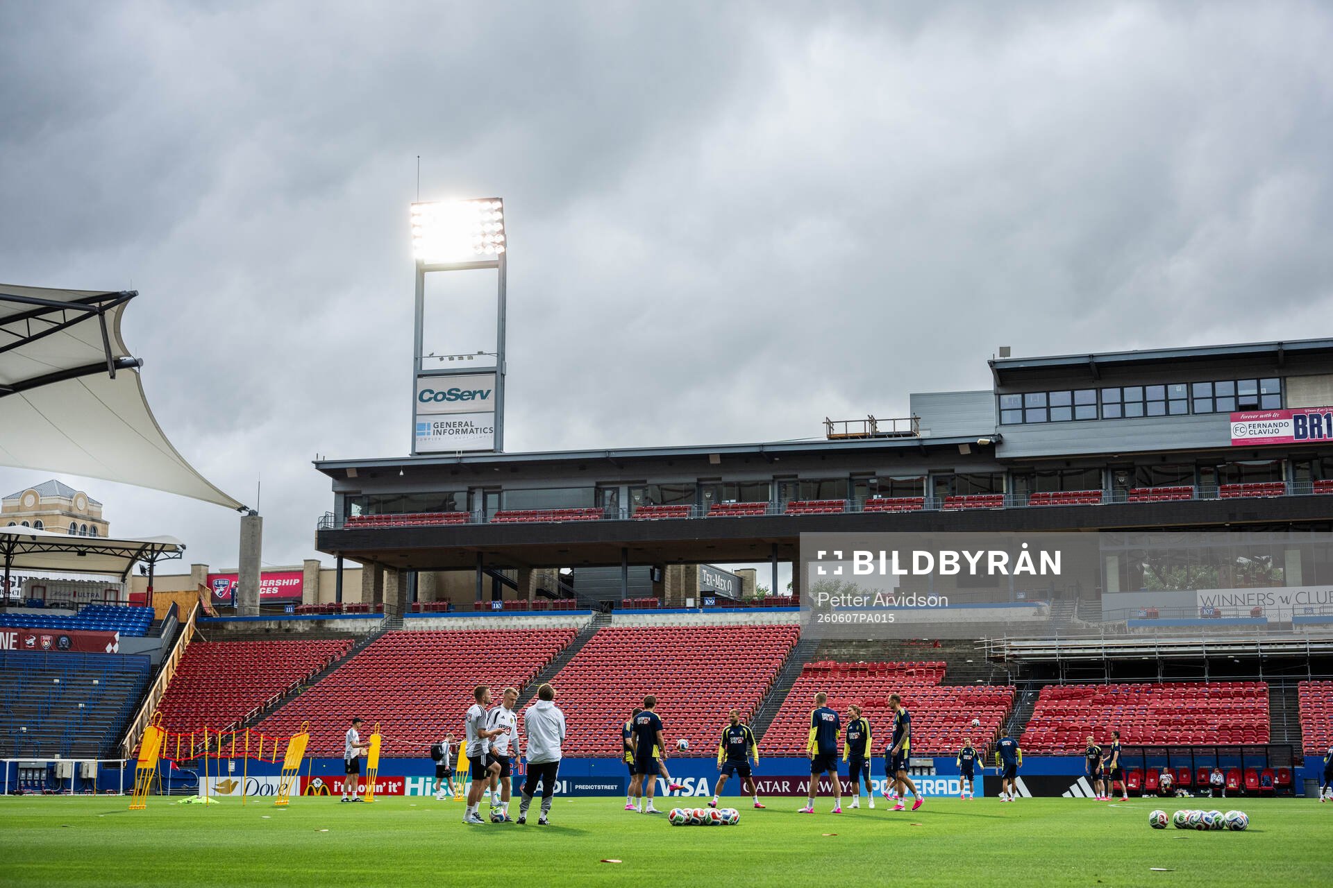Players of the Swedish national football team at a training