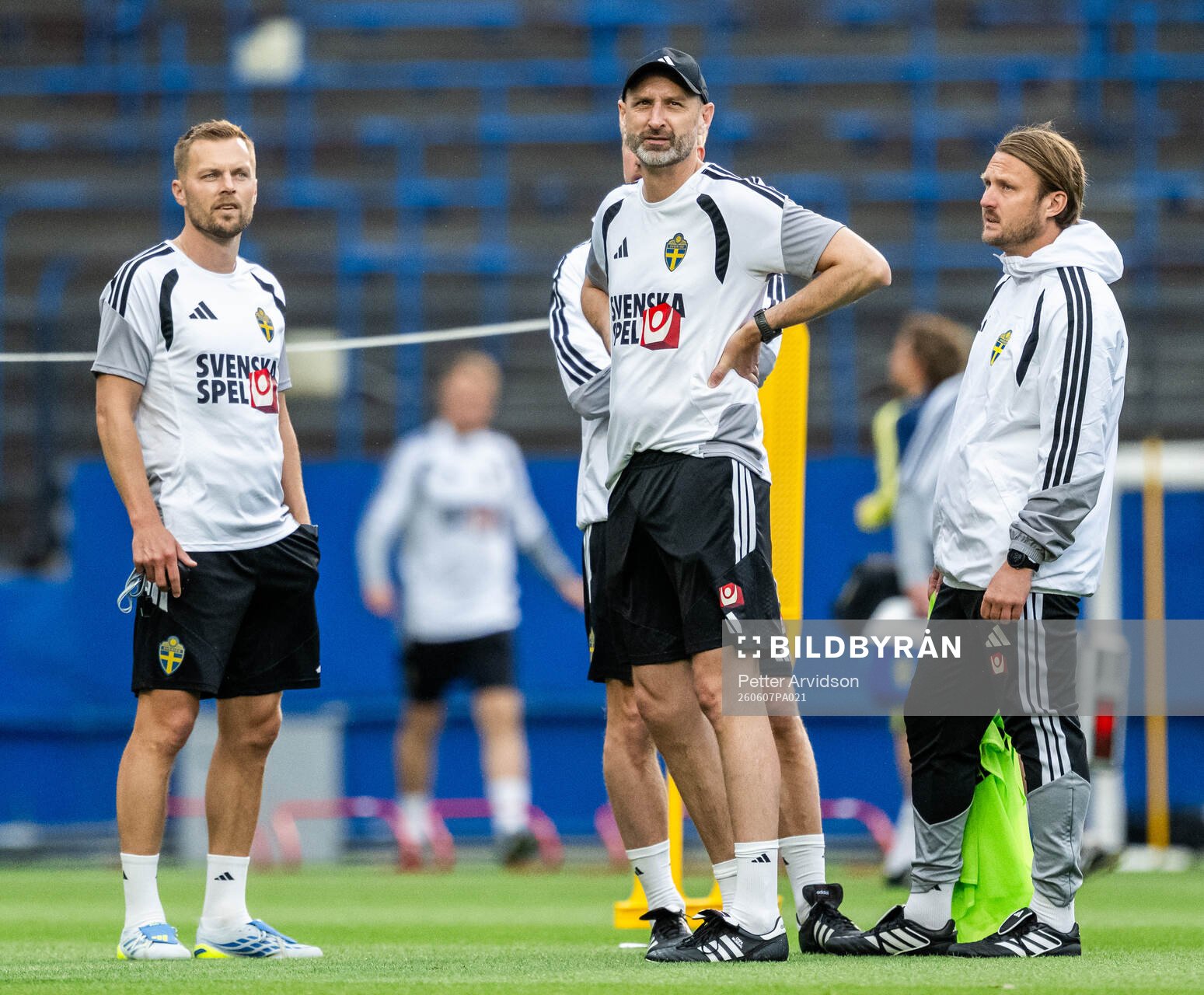 Assistant coaches Sebastian Larsson, Andreas Georgson and