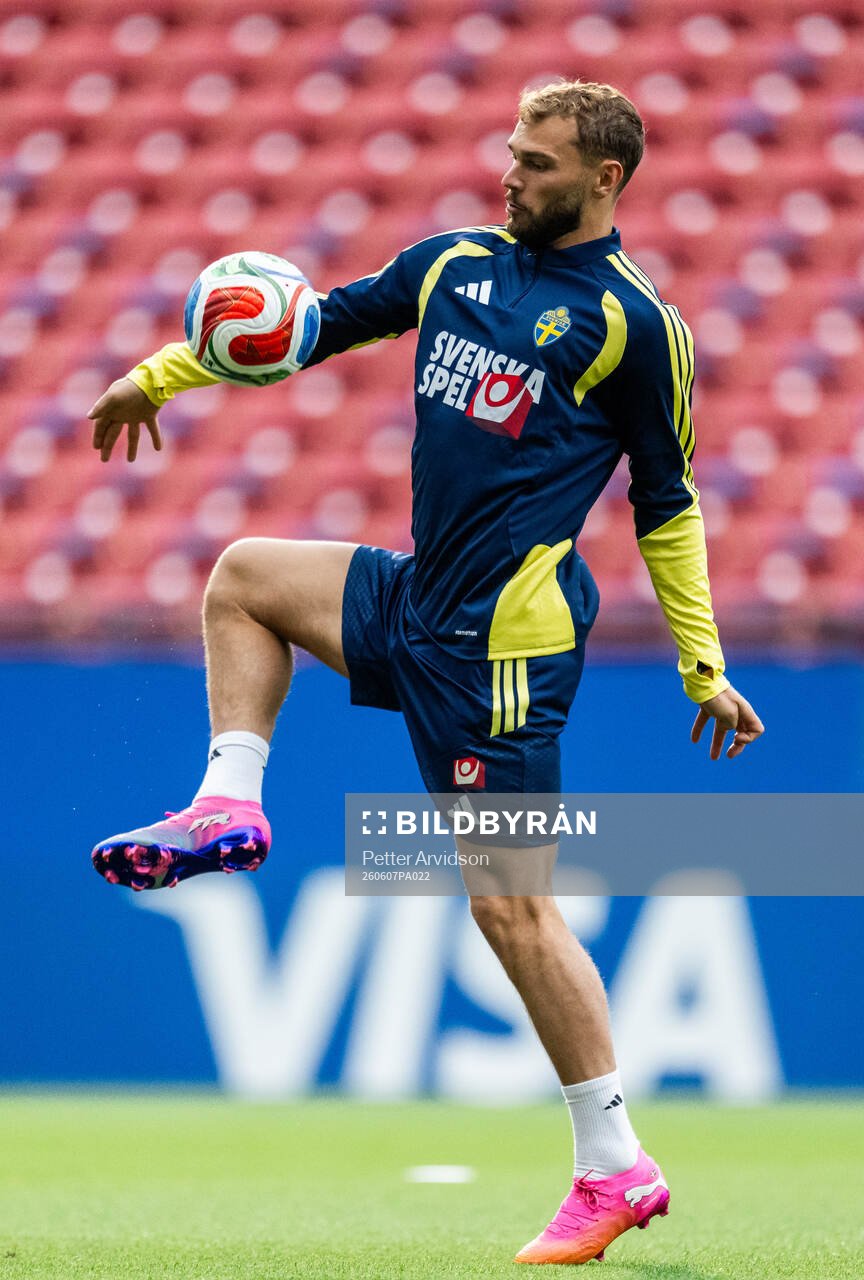 Jesper Karlström of the Swedish national football team at
