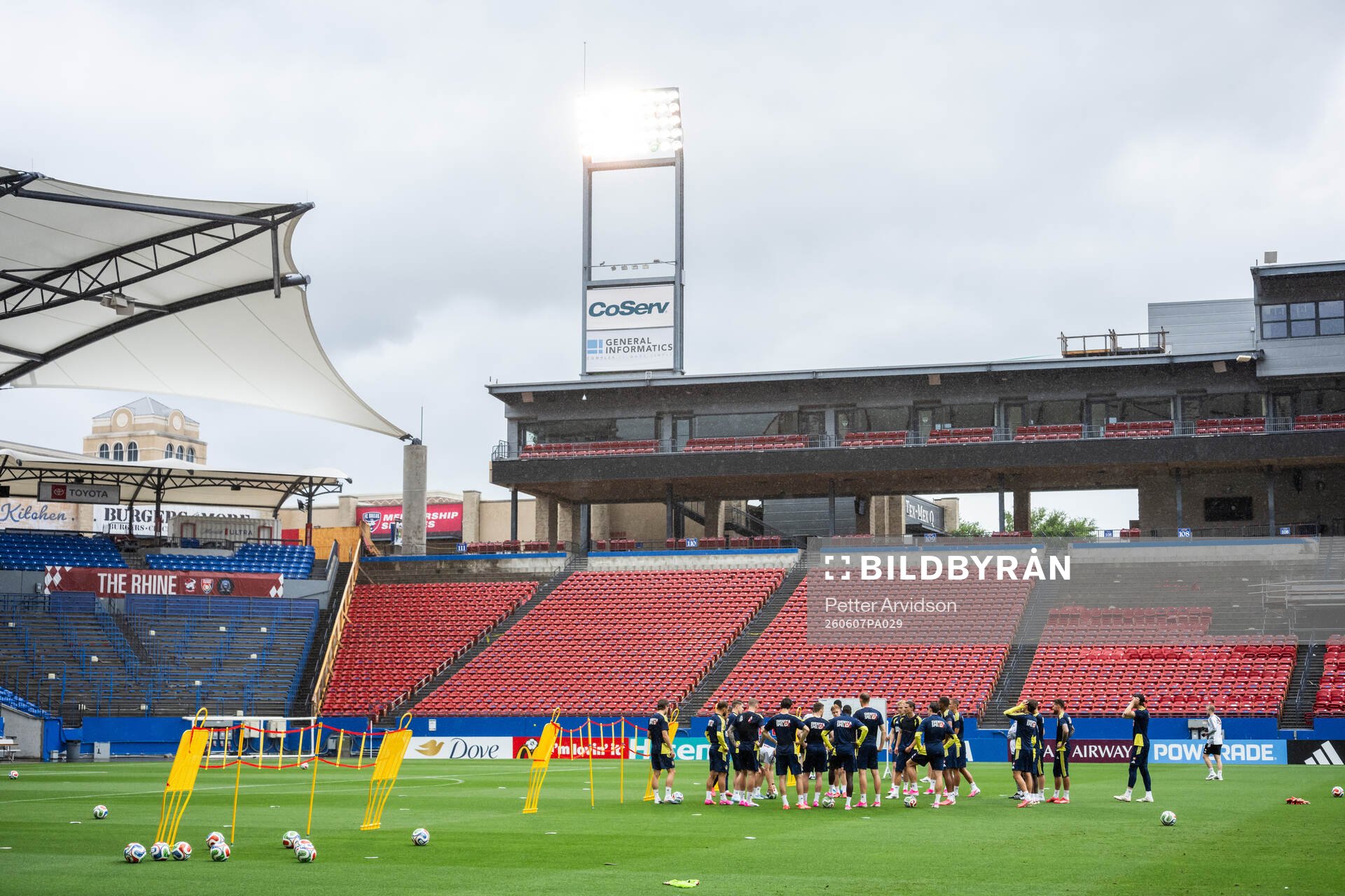 Players of the Swedish national football team at a training