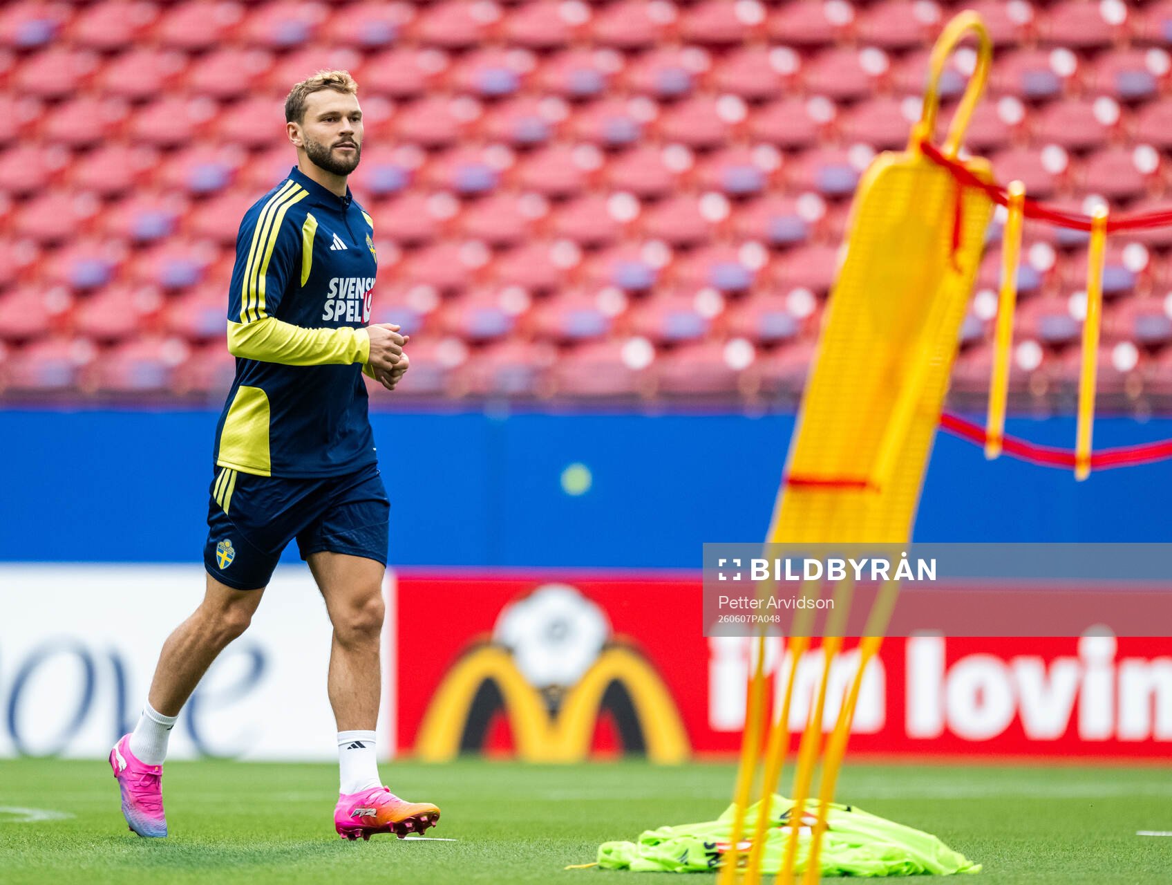 Jesper Karlström of the Swedish national football team at