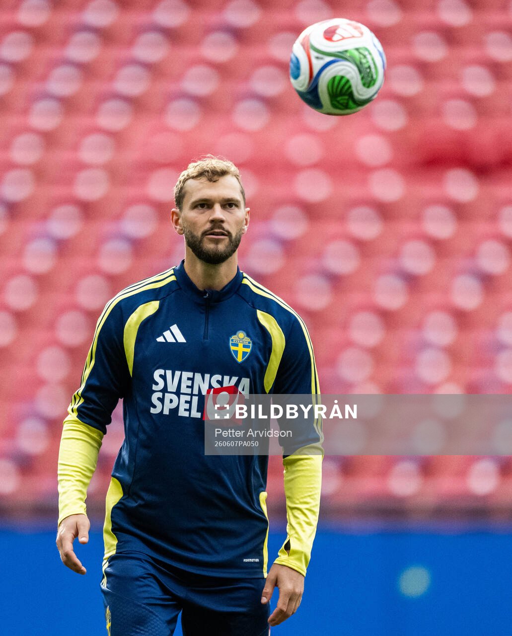 Jesper Karlström of the Swedish national football team at