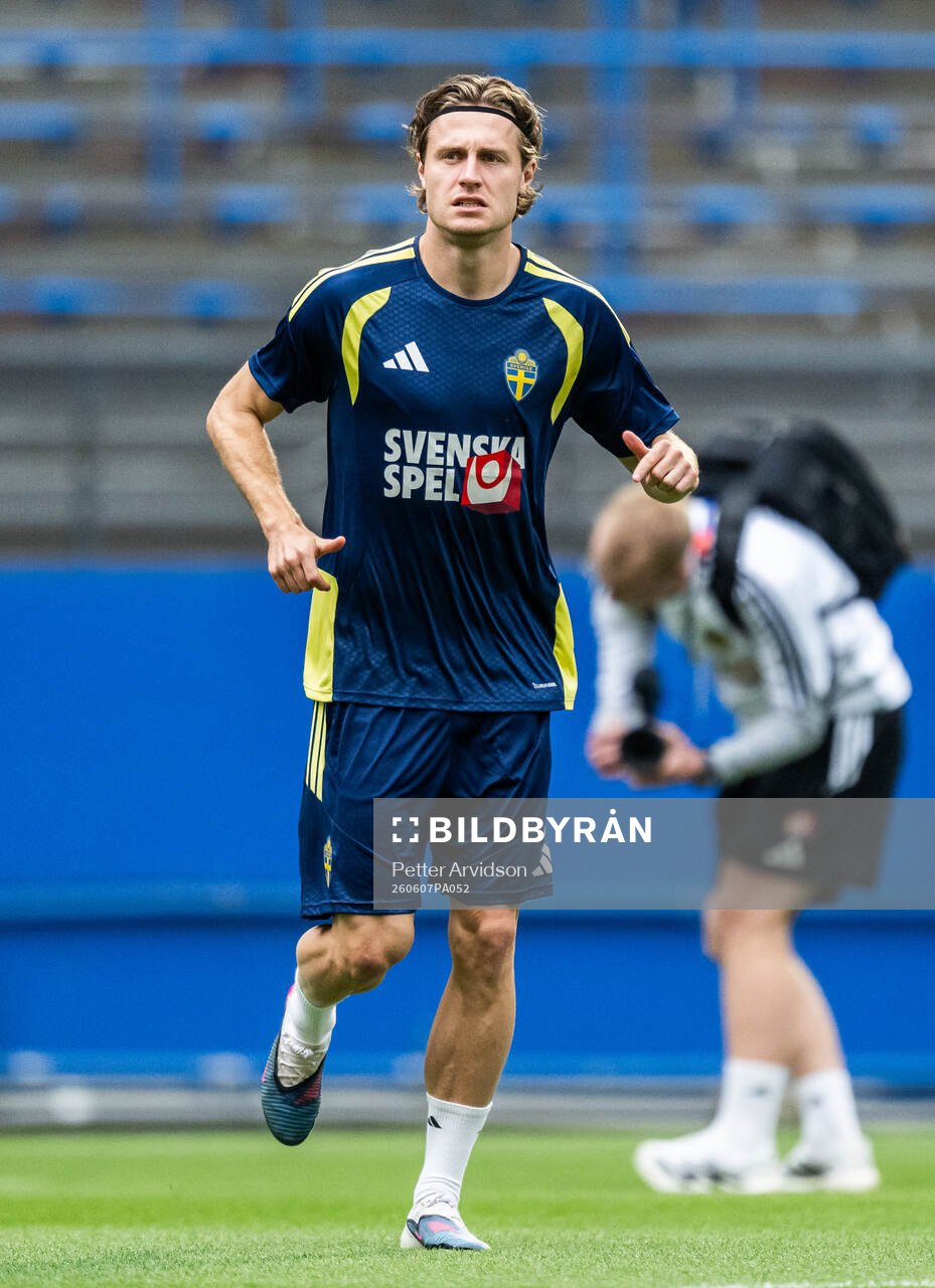 Mattias Svanberg of the Swedish national football team at a