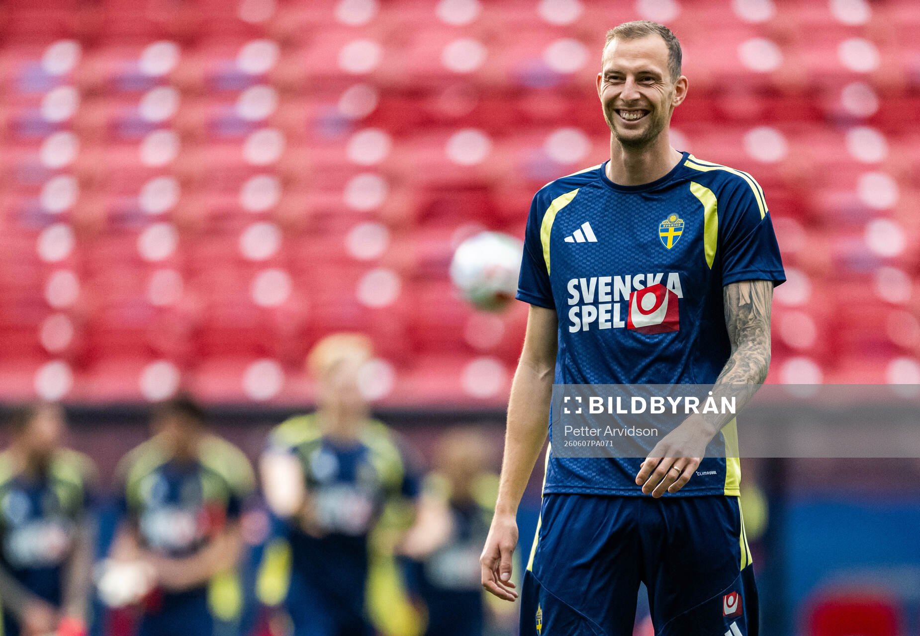 Gustaf Nilsson of the Swedish national football team at a