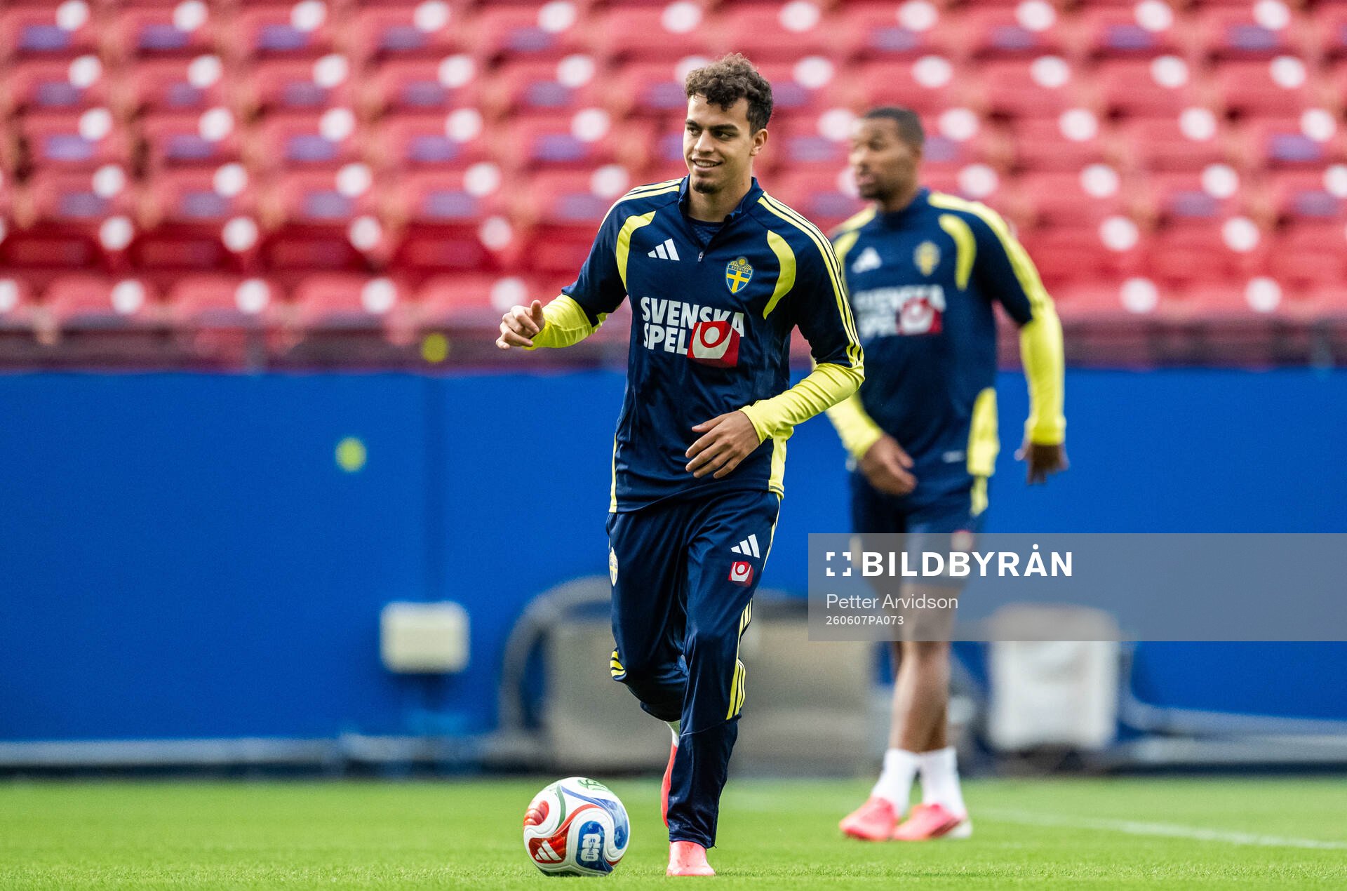 Yasin Ayari of the Swedish national football team at a