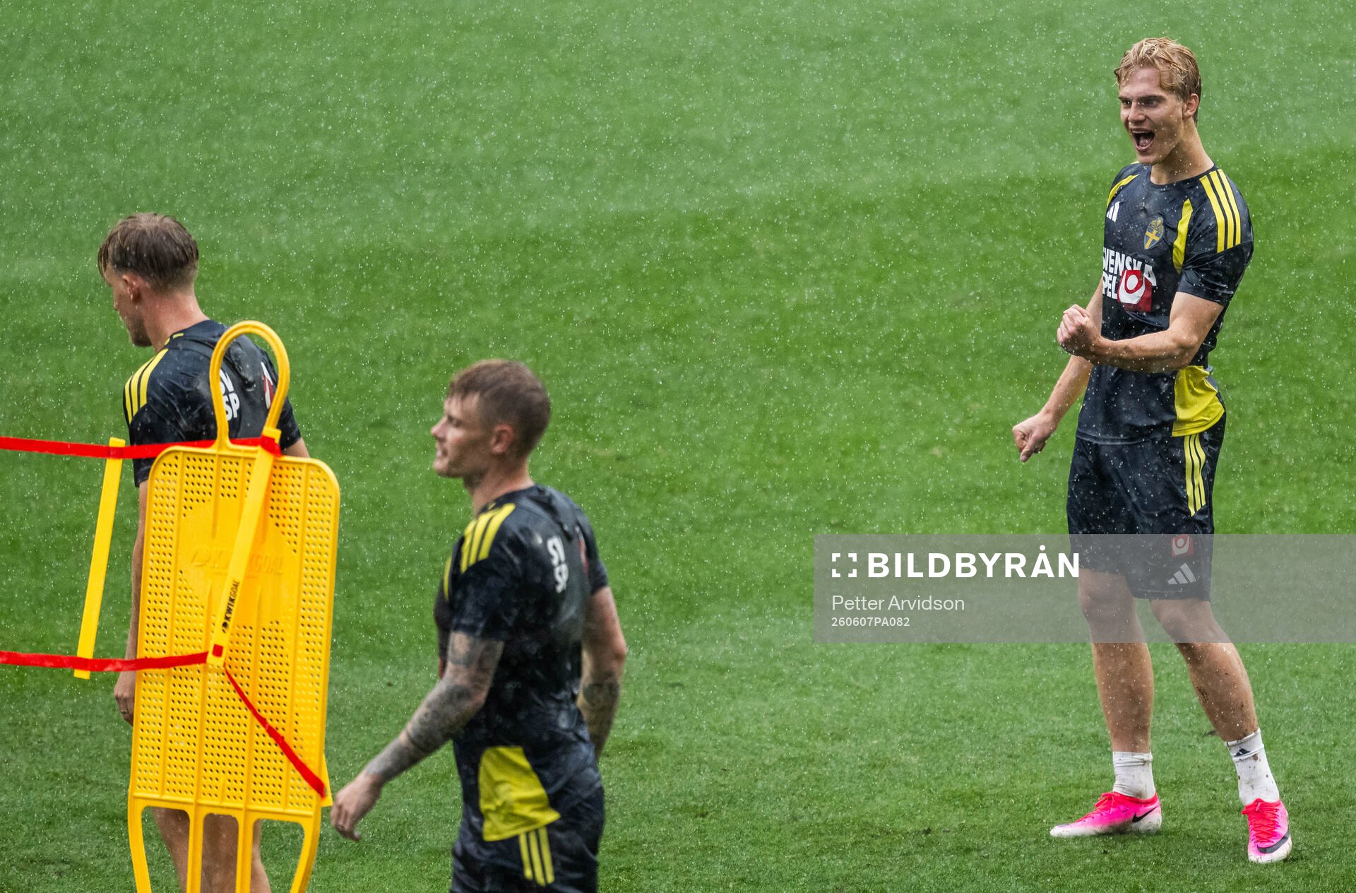 Lucas Bergvall of the Swedish national football team at a
