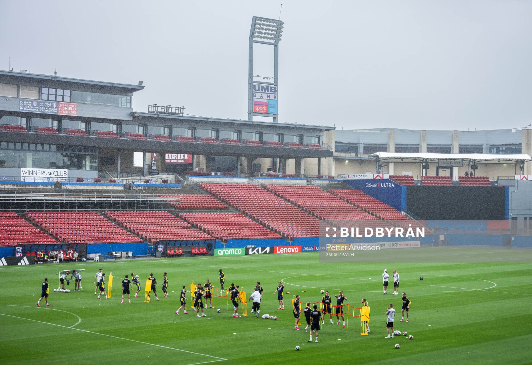 Players of the Swedish national football team at a training