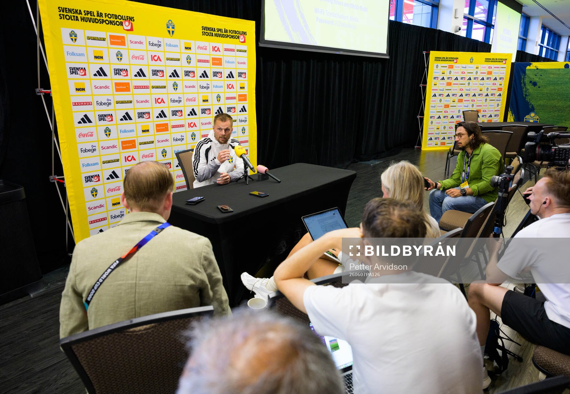 Assistant coach Sebastian Larsson of the Swedish men's