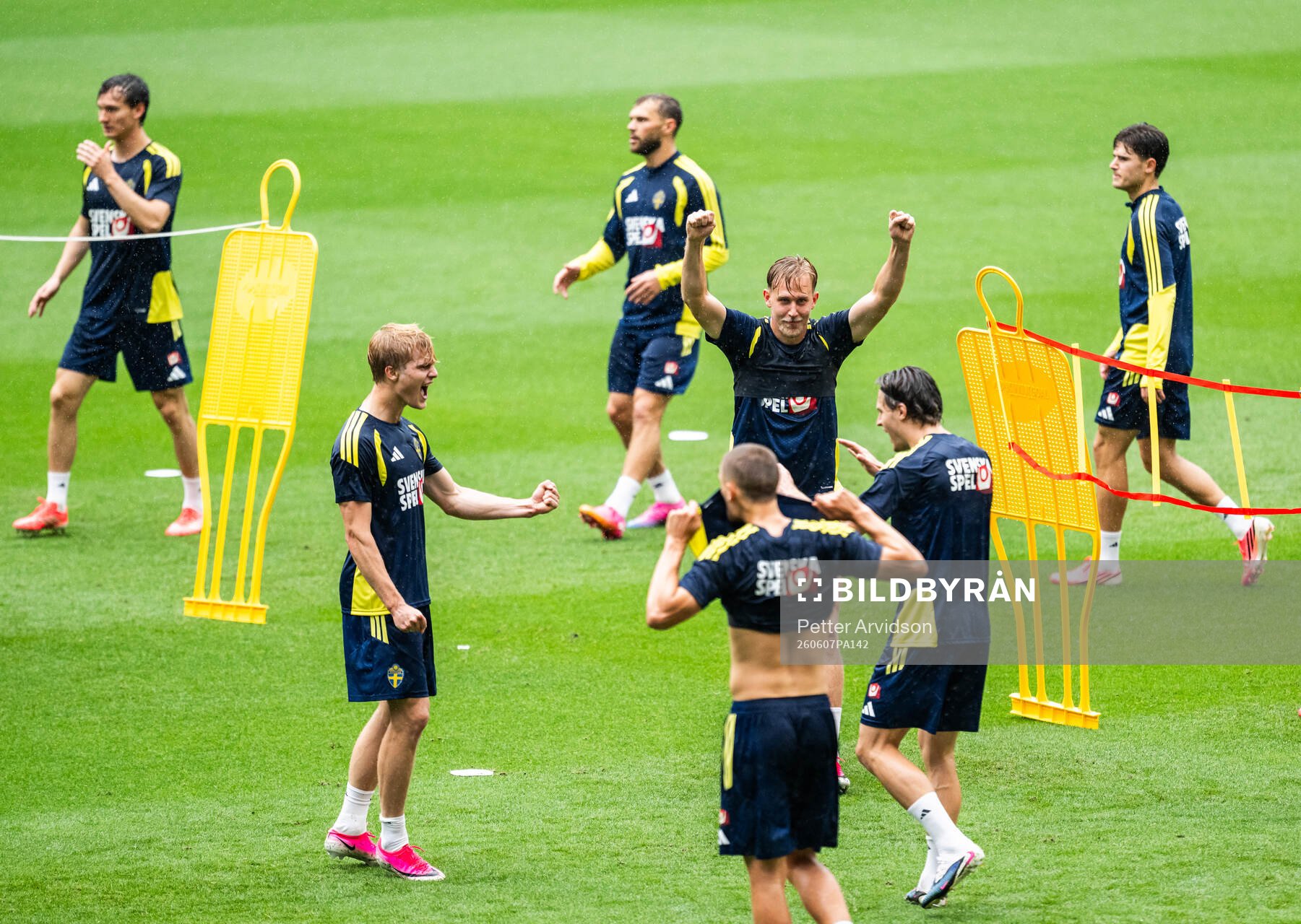 Herman Johansson of the Swedish national football team at a