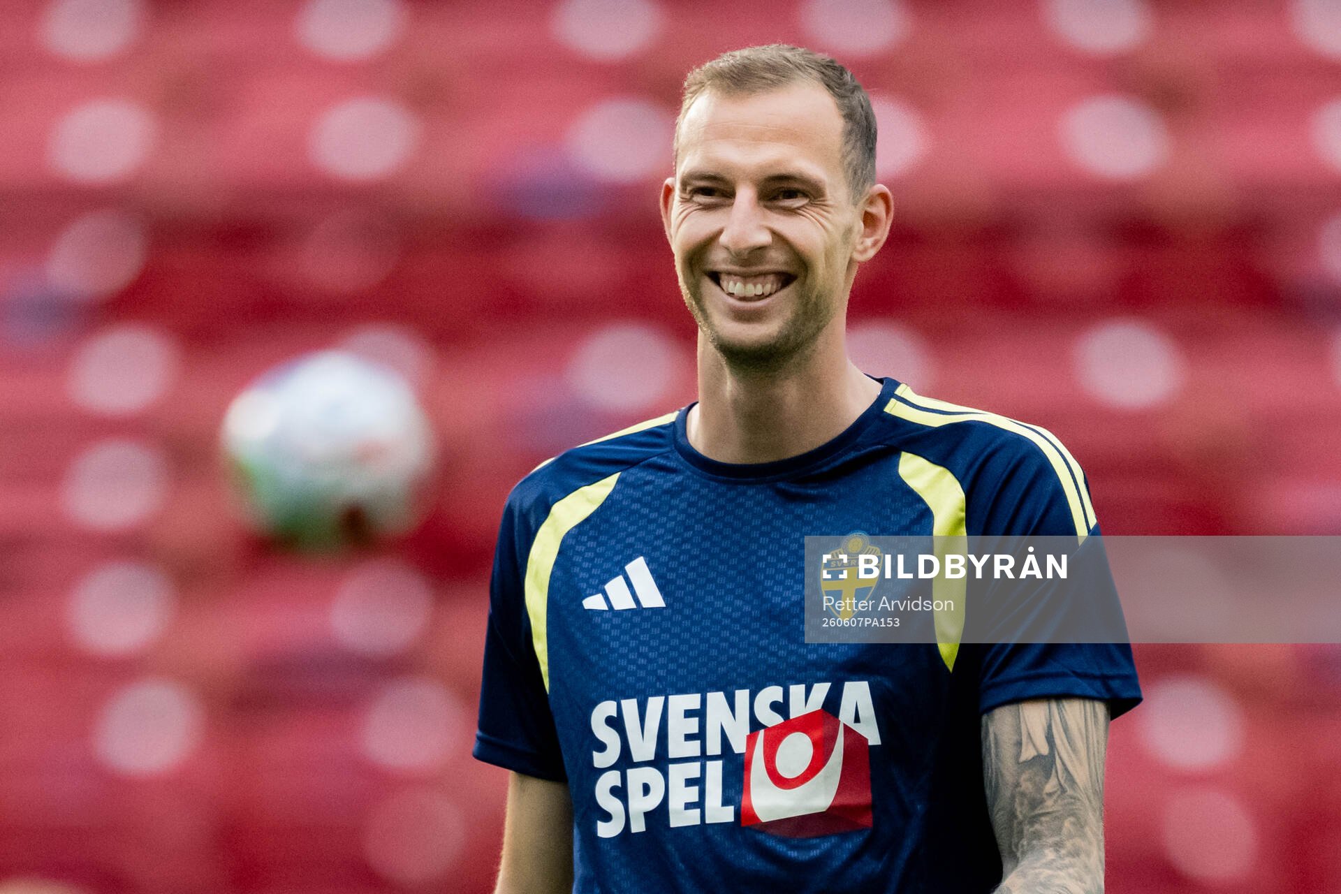 Gustaf Nilsson of the Swedish national football team at a