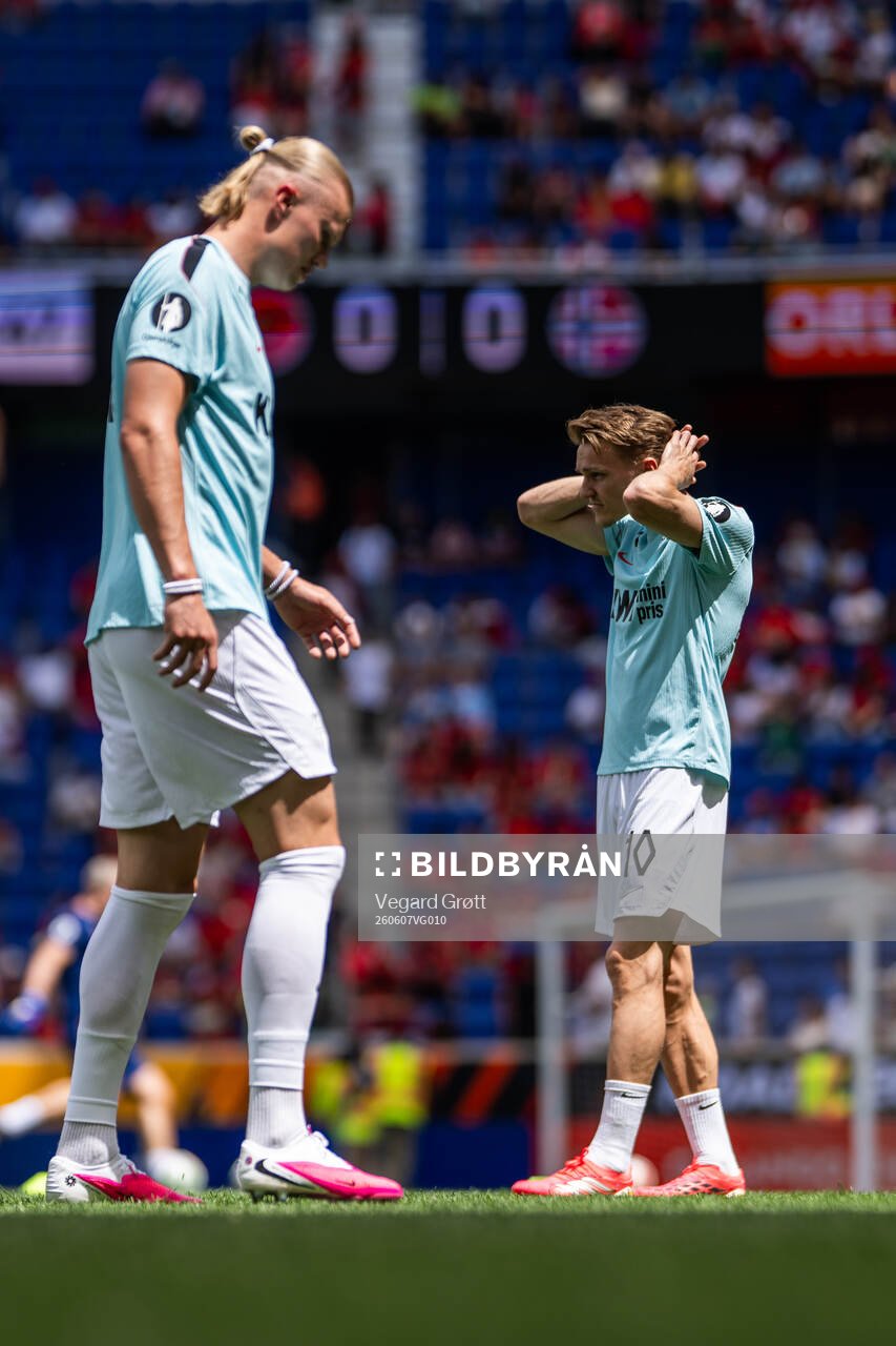 Erling Braut Haaland and Martin Ødegaard of Norway