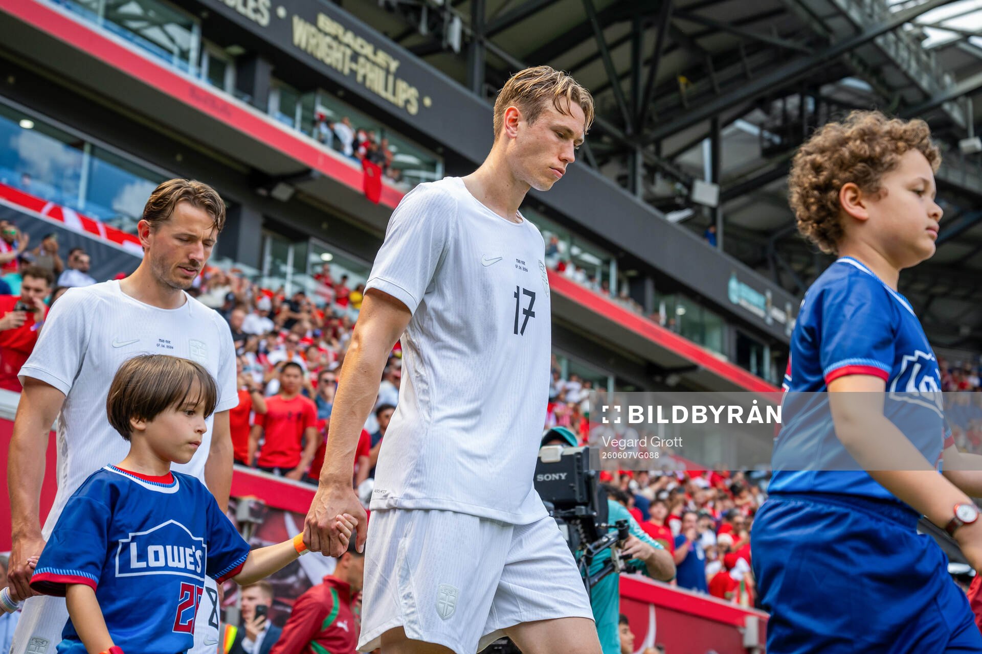 Torbjørn Lysaker Heggem of Norway enters the pitch