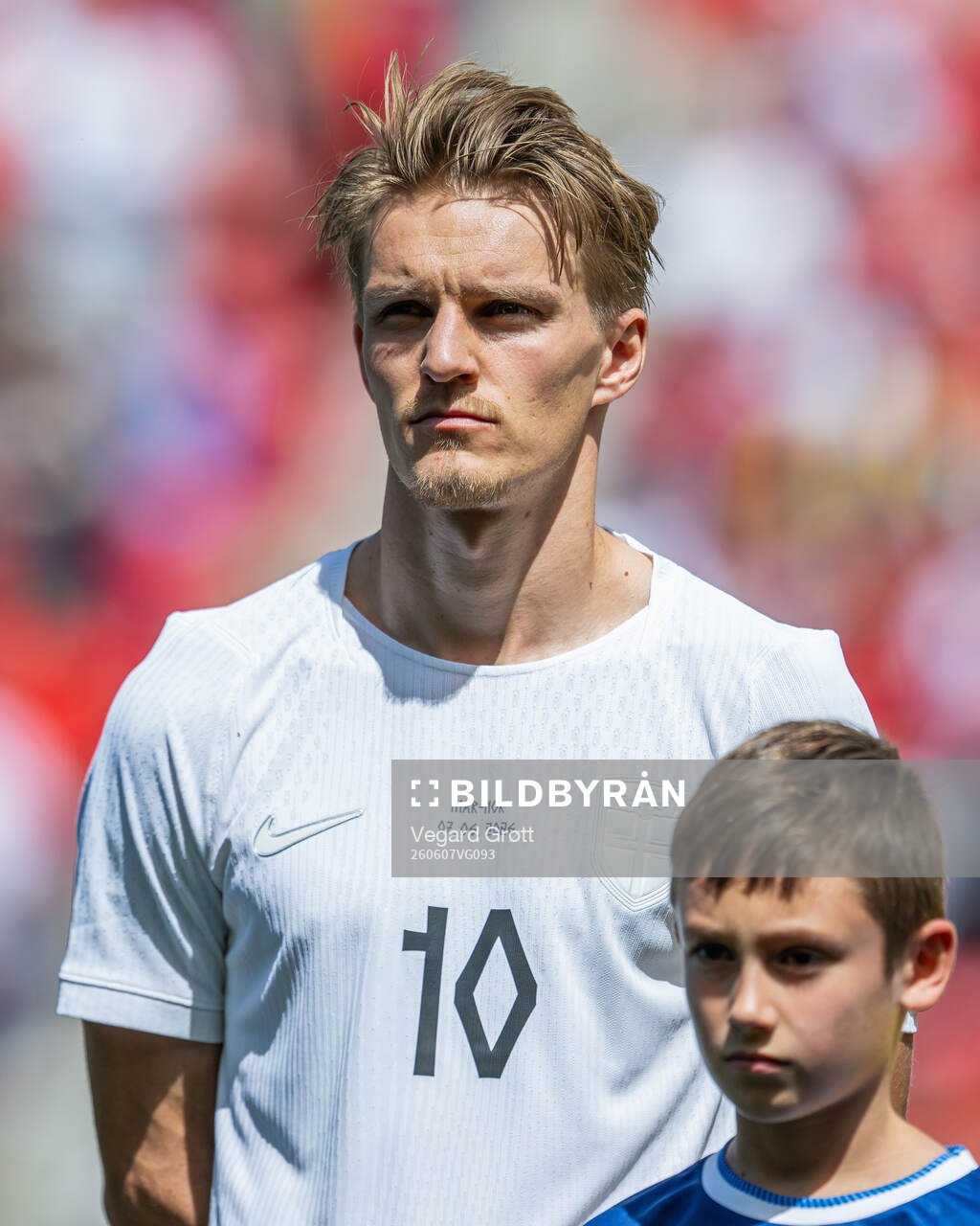 Martin Ødegaard of Norway line up