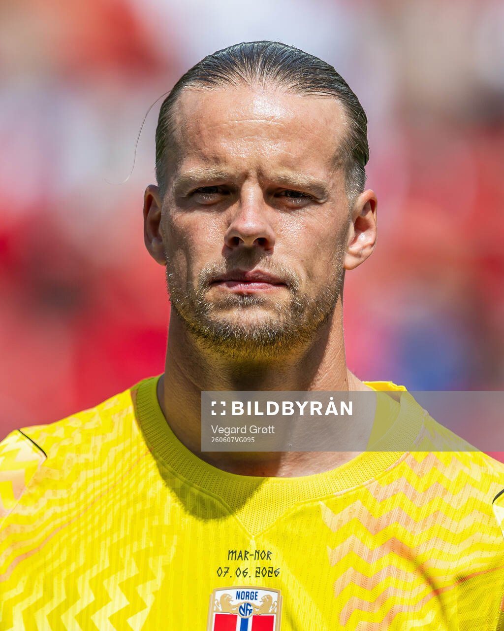 Goalkeeper Ørjan Håskjold Nyland of Norway line up
