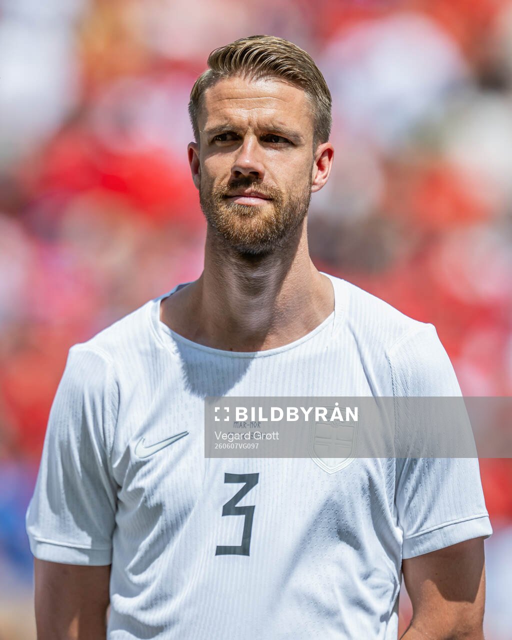 Kristoffer Ajer of Norway line up