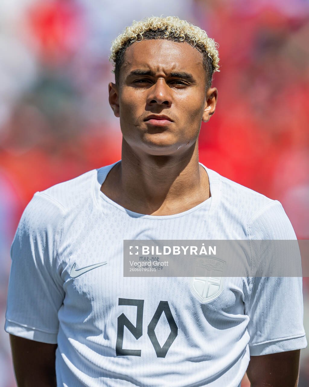 Antonio Nusa of Norway line up