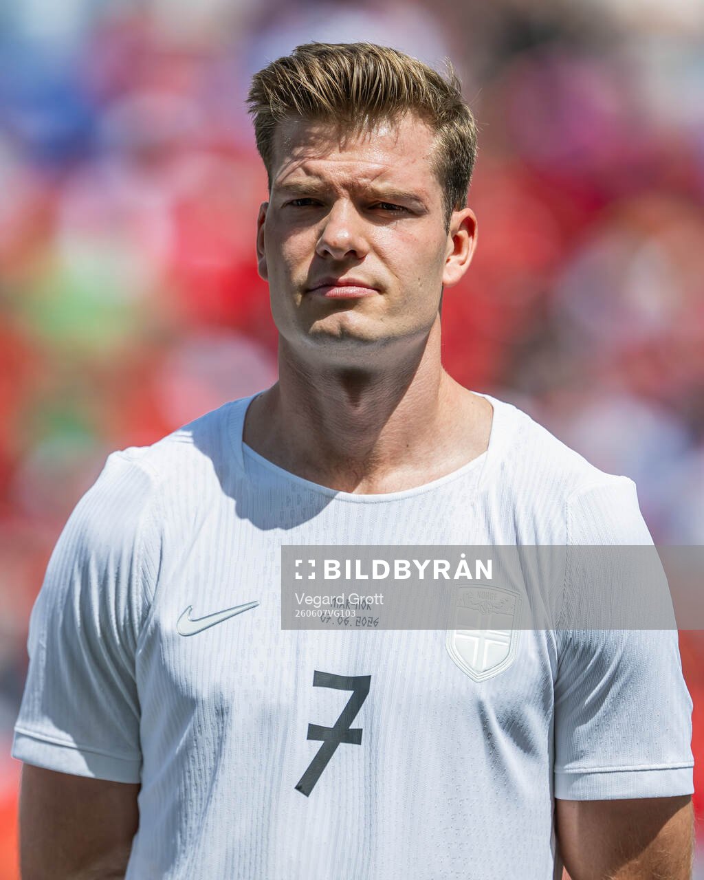 Alexander Sørloth of Norway line up
