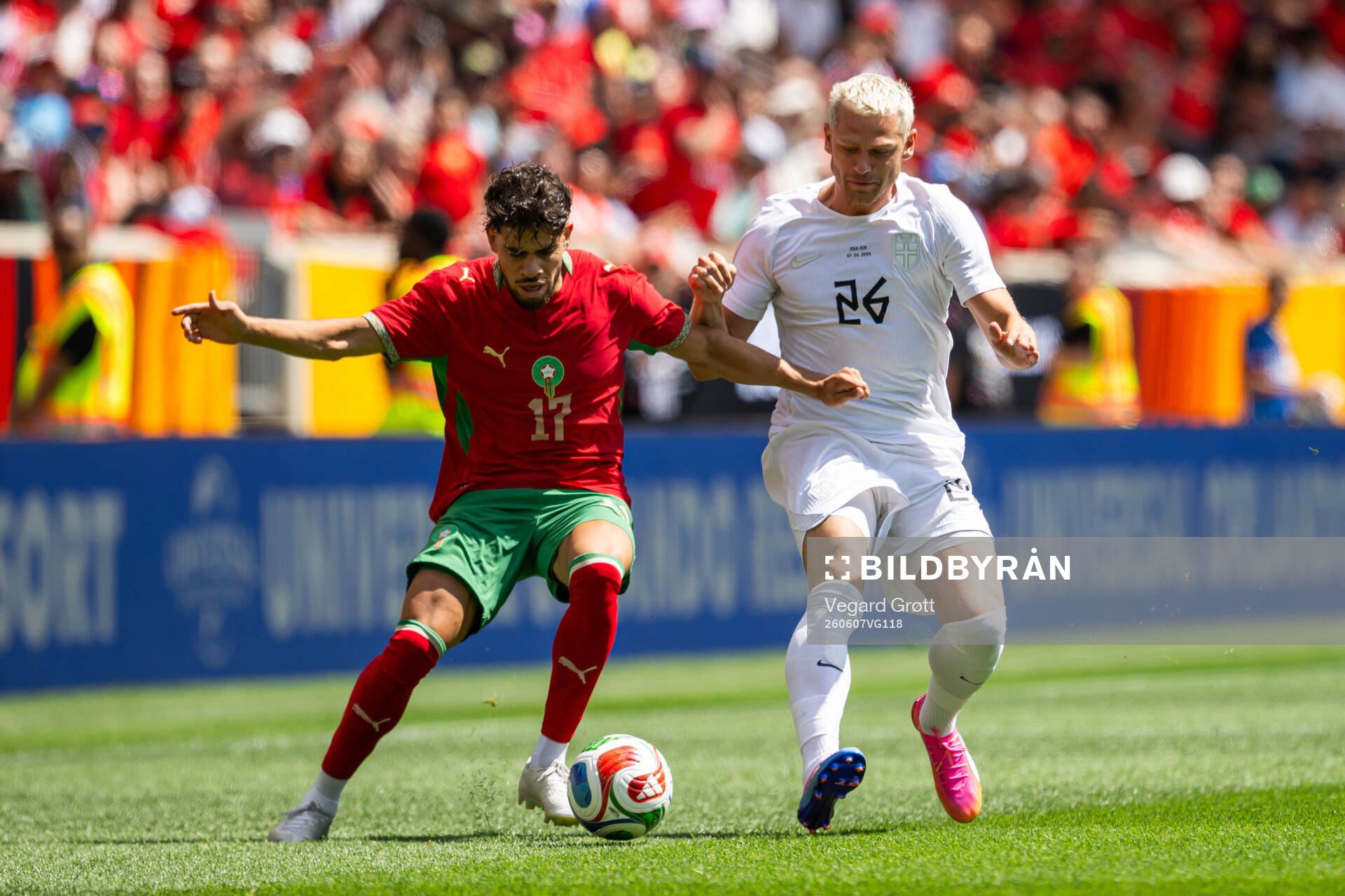 Abde Ezzalzouli of Morocco and Julian Ryerson of Norway