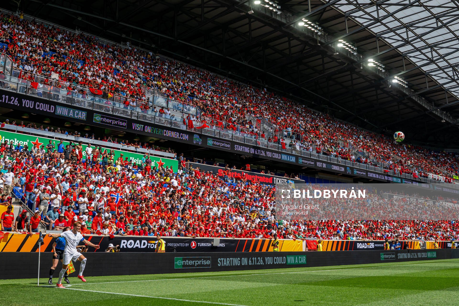 Martin Ødegaard of Norway takes a corner kick