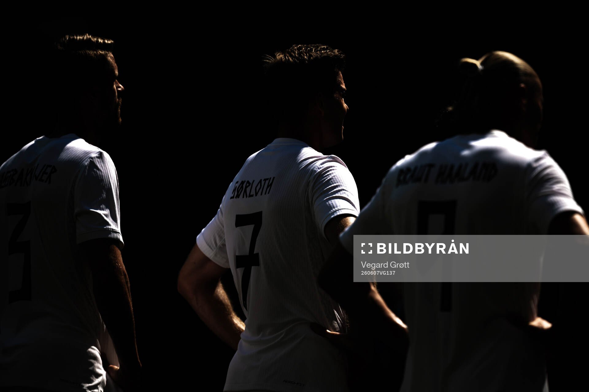 Kristoffer Ajer, Alexander Sørloth and Erling Braut