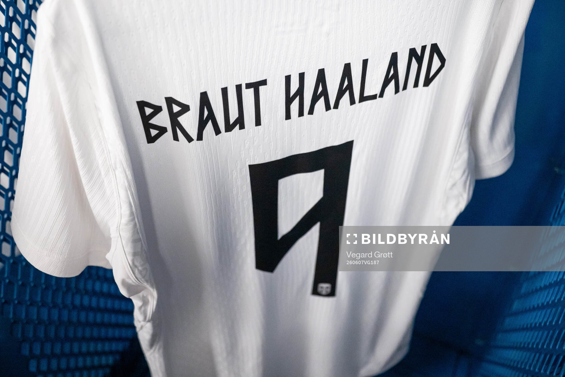 The kit of Erling Braut Haaland of Norway in the dressing