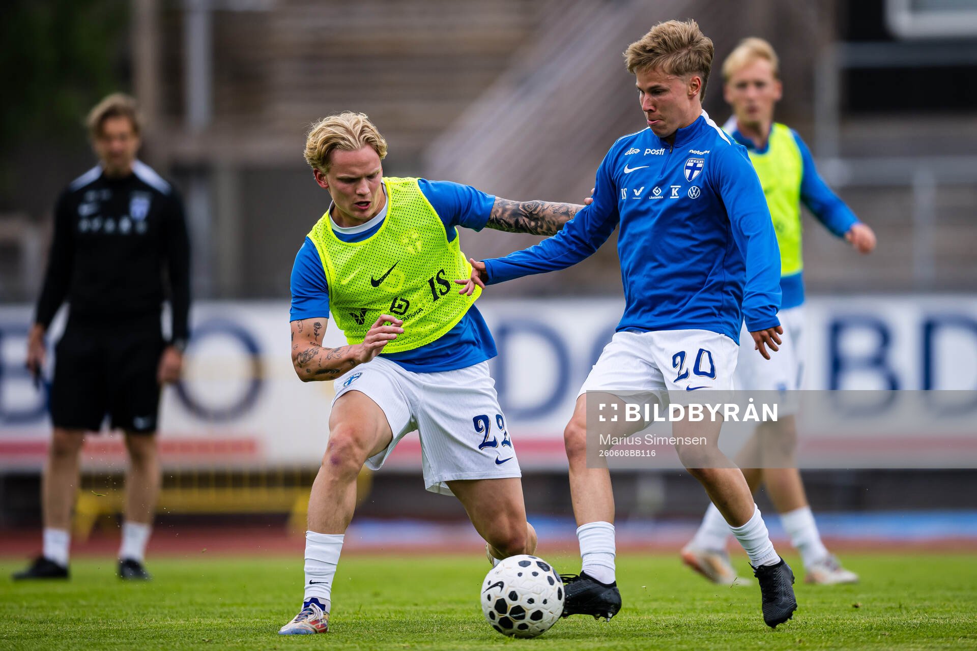 Miska Ylitolva and Otso Liimatta of Finland warms up