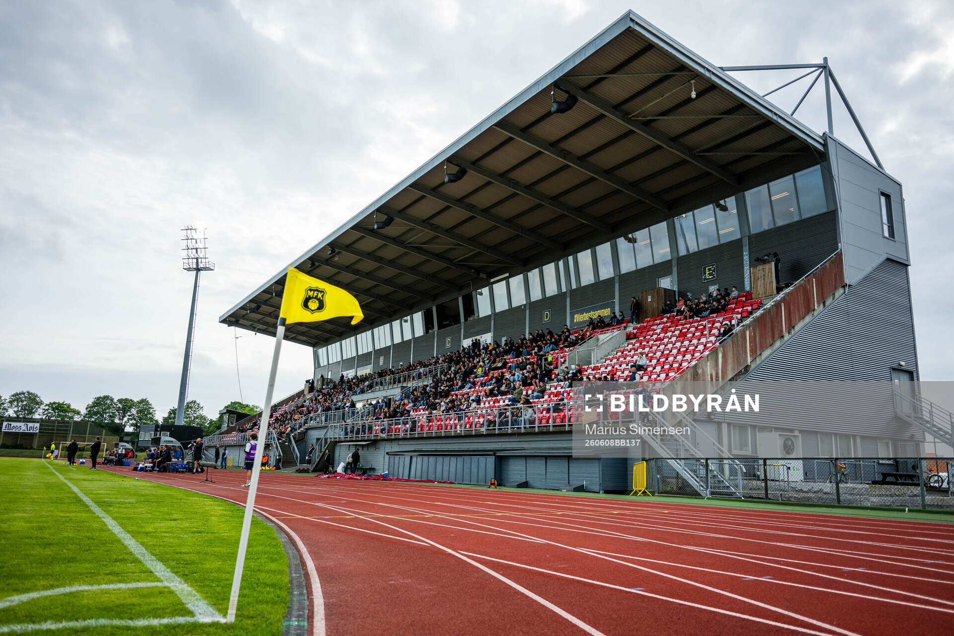 Spectators in the stands at Melløs Stadion