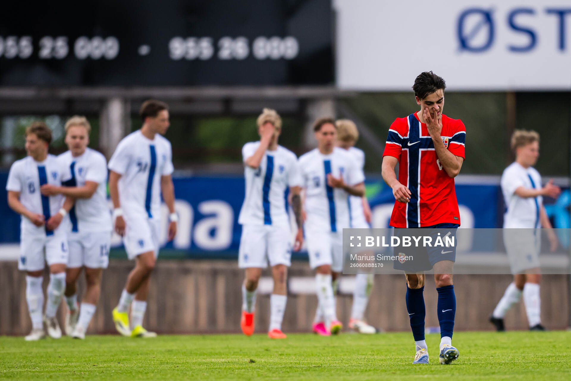 Magnus Riisnæs of Norway looks dejected