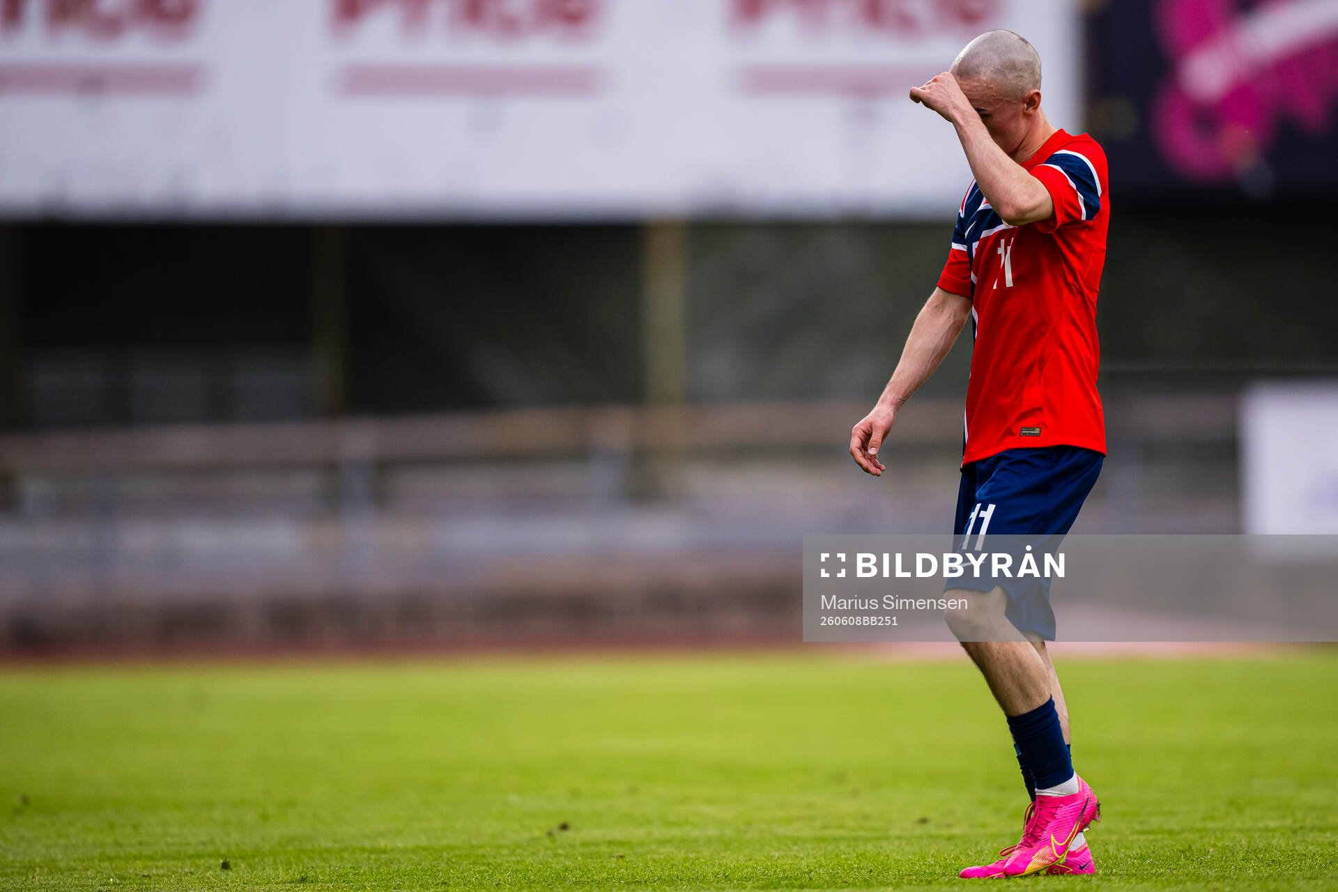 Marius Broholm of Norway looks dejected