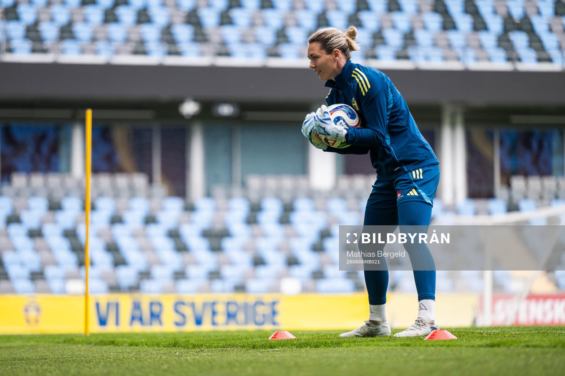 Goalkeeper Jennifer Falk of the Swedish women's national