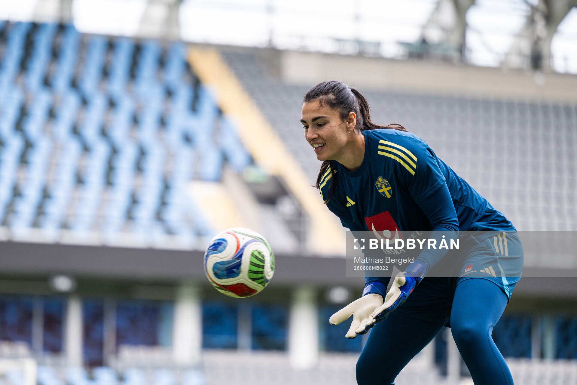 Goalkeeper Zecira Musovic of the Swedish women's national