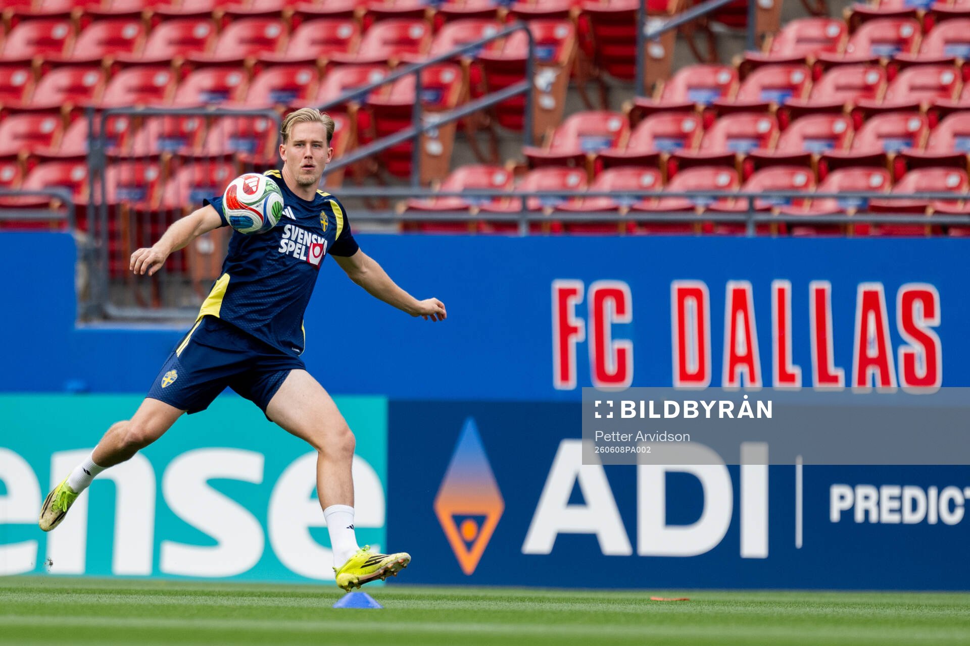 Herman Johansson of the Swedish national football team at a