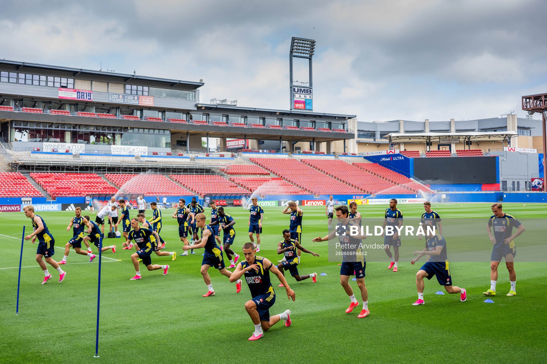 Players of the Swedish national football team at a training