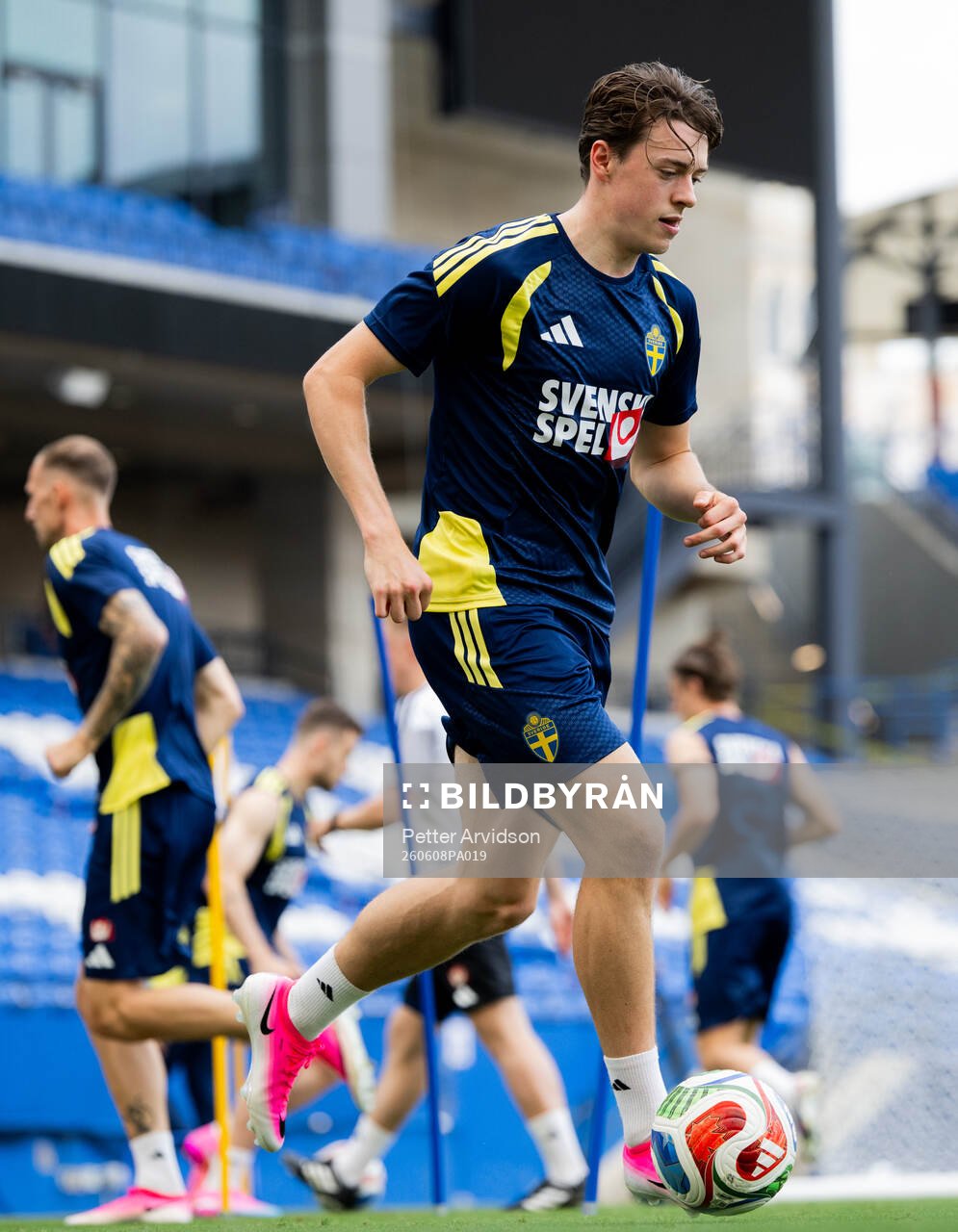 Elliot Stroud of the Swedish national football team at a