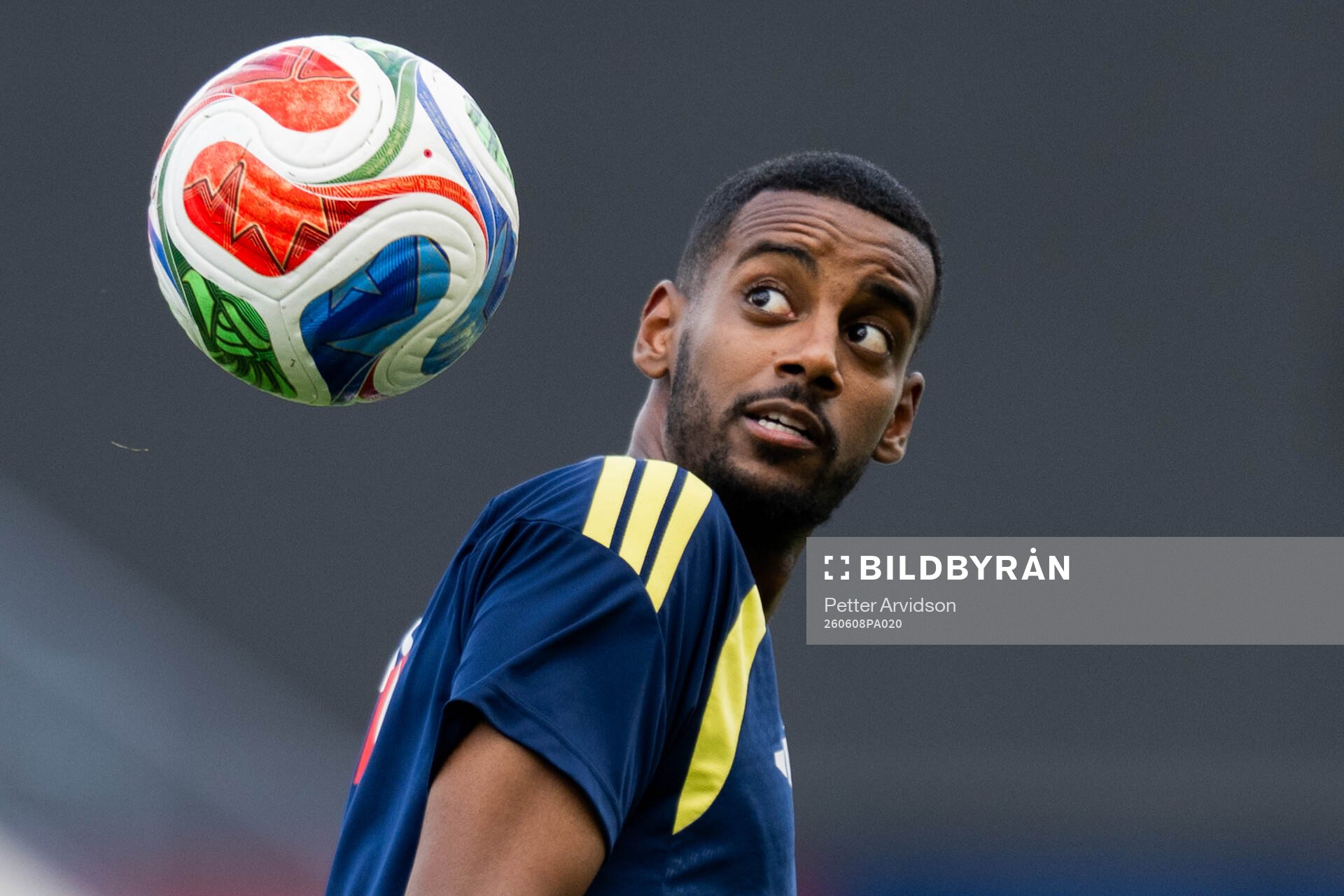 Alexander Isak of the Swedish national football team at a