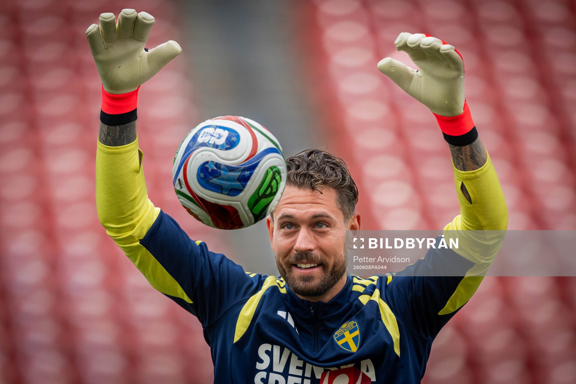 Goalkeeper Kristoffer Nordfeldt of the Swedish national