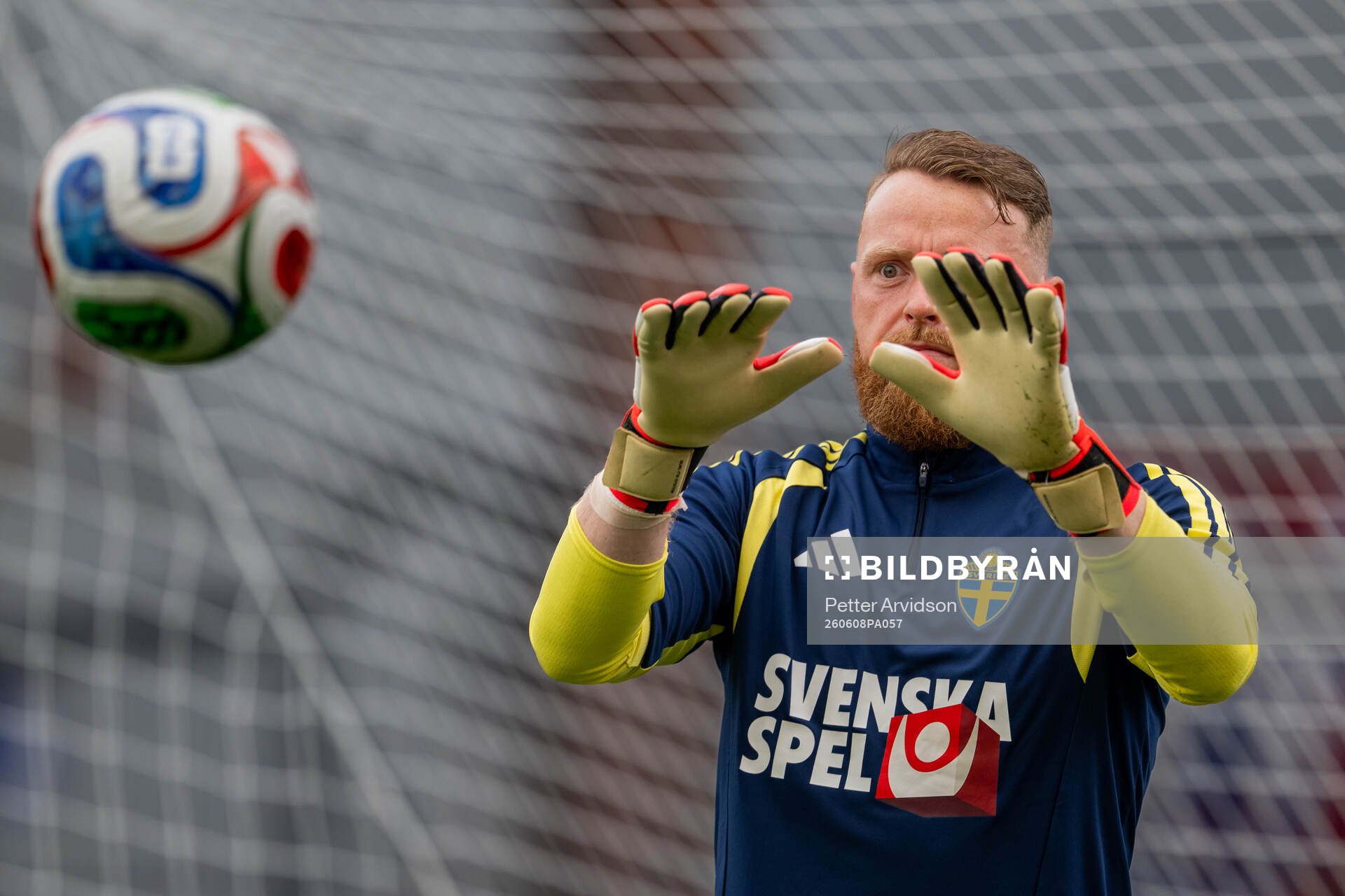 Goalkeeper Viktor Johansson of the Swedish national