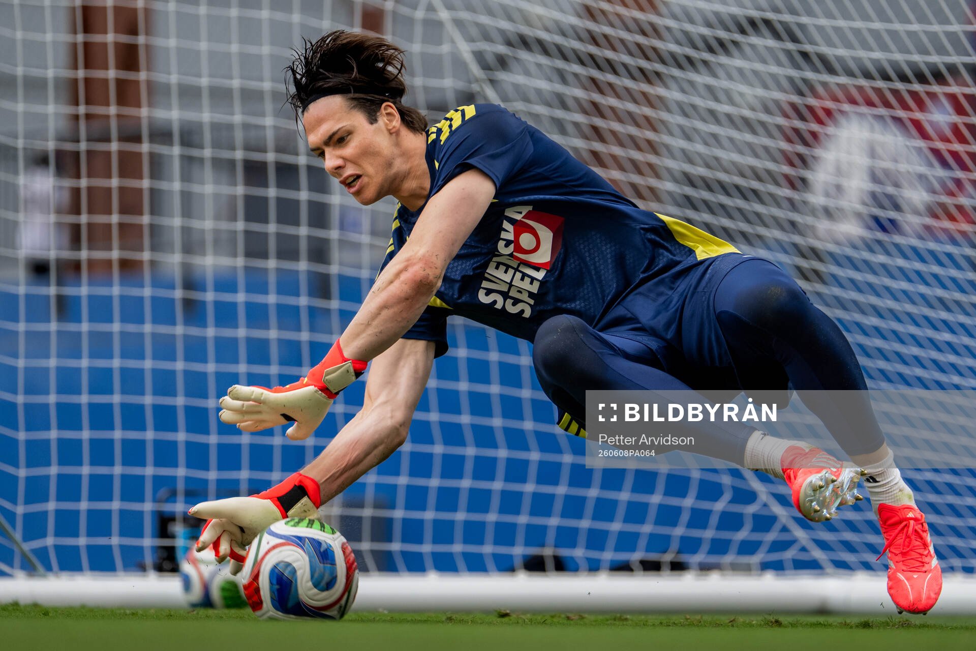 Goalkeeper Jacob Widell Zetterström of the Swedish
