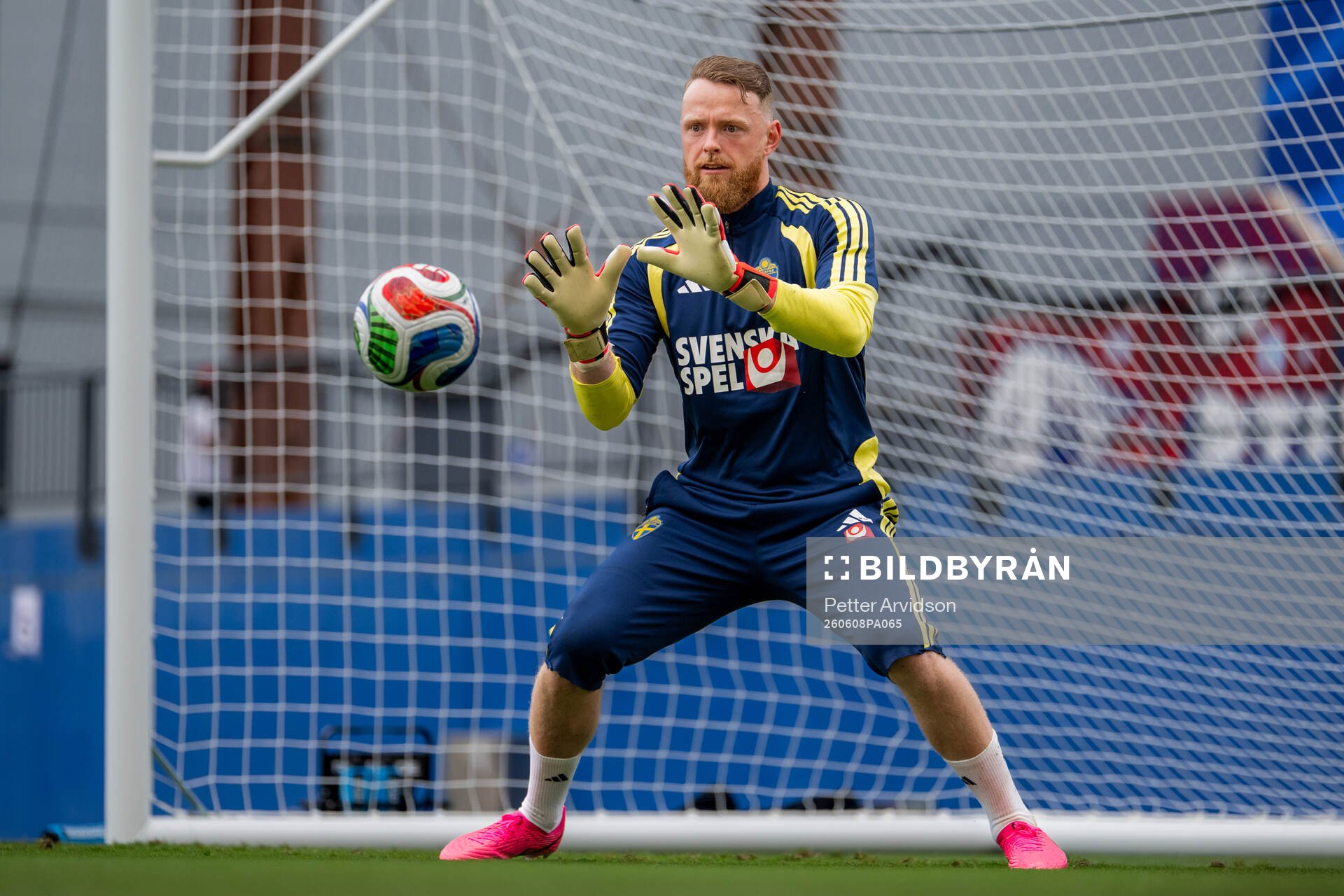 Goalkeeper Viktor Johansson of the Swedish national